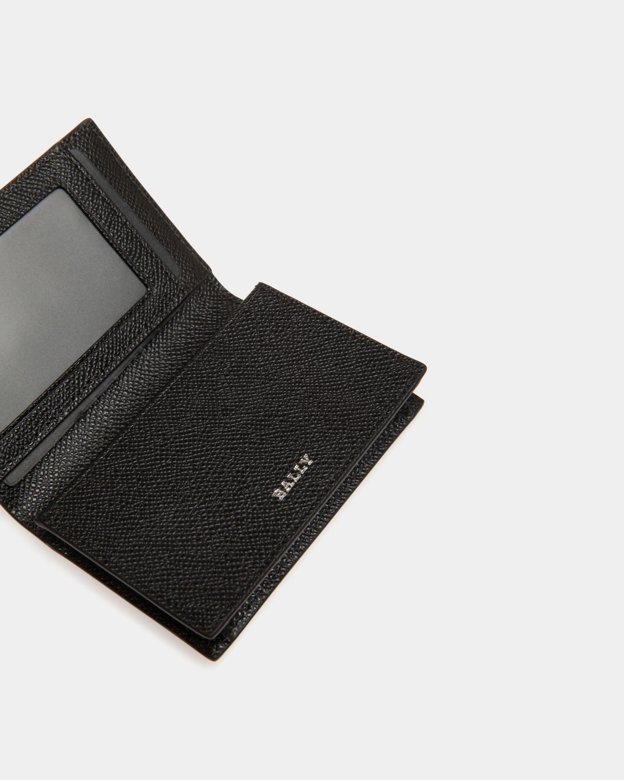 Business Card Holder in Black Embossed Leather - Image 4