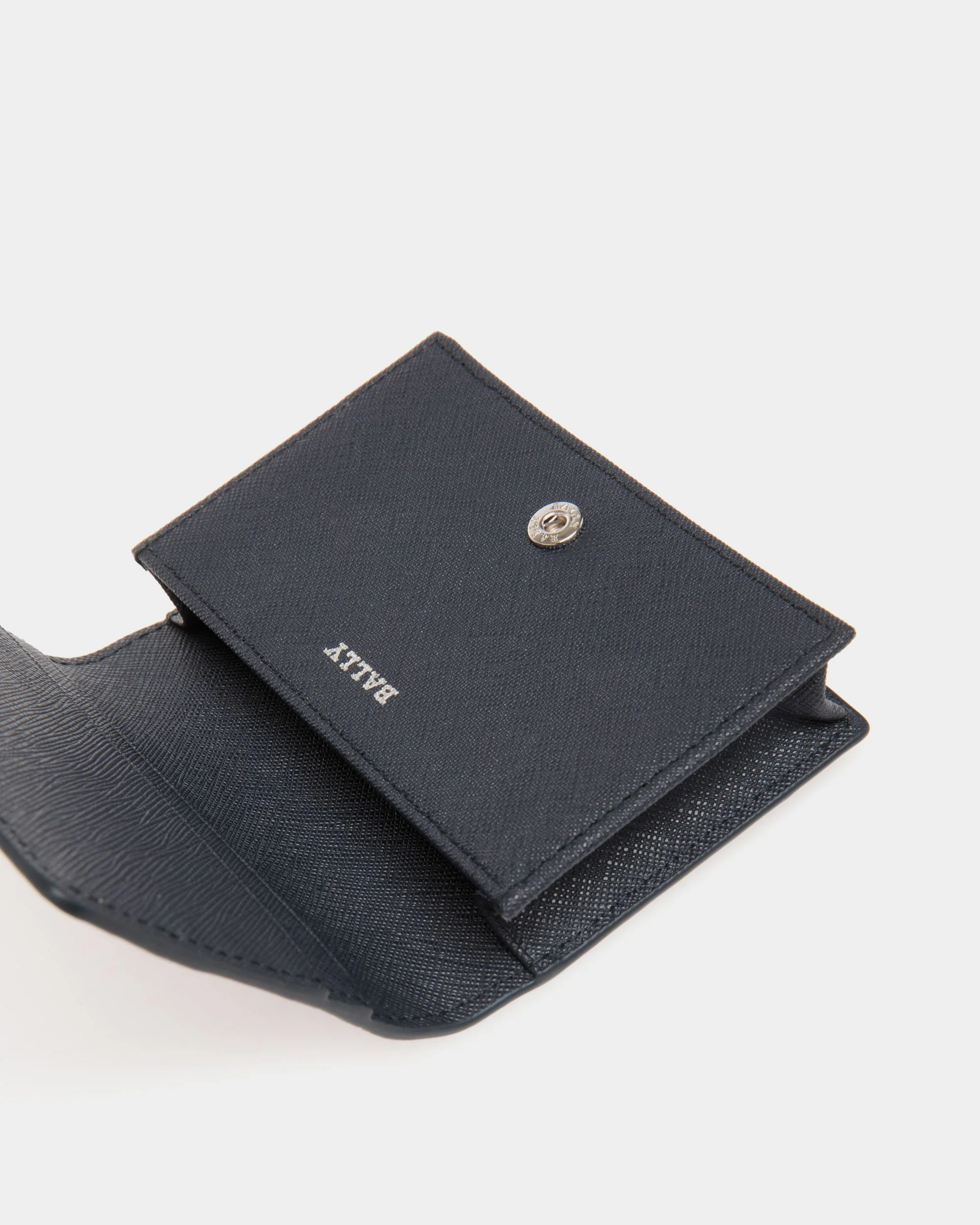 Business Card Holder in Blue Embossed Leather - Image 4