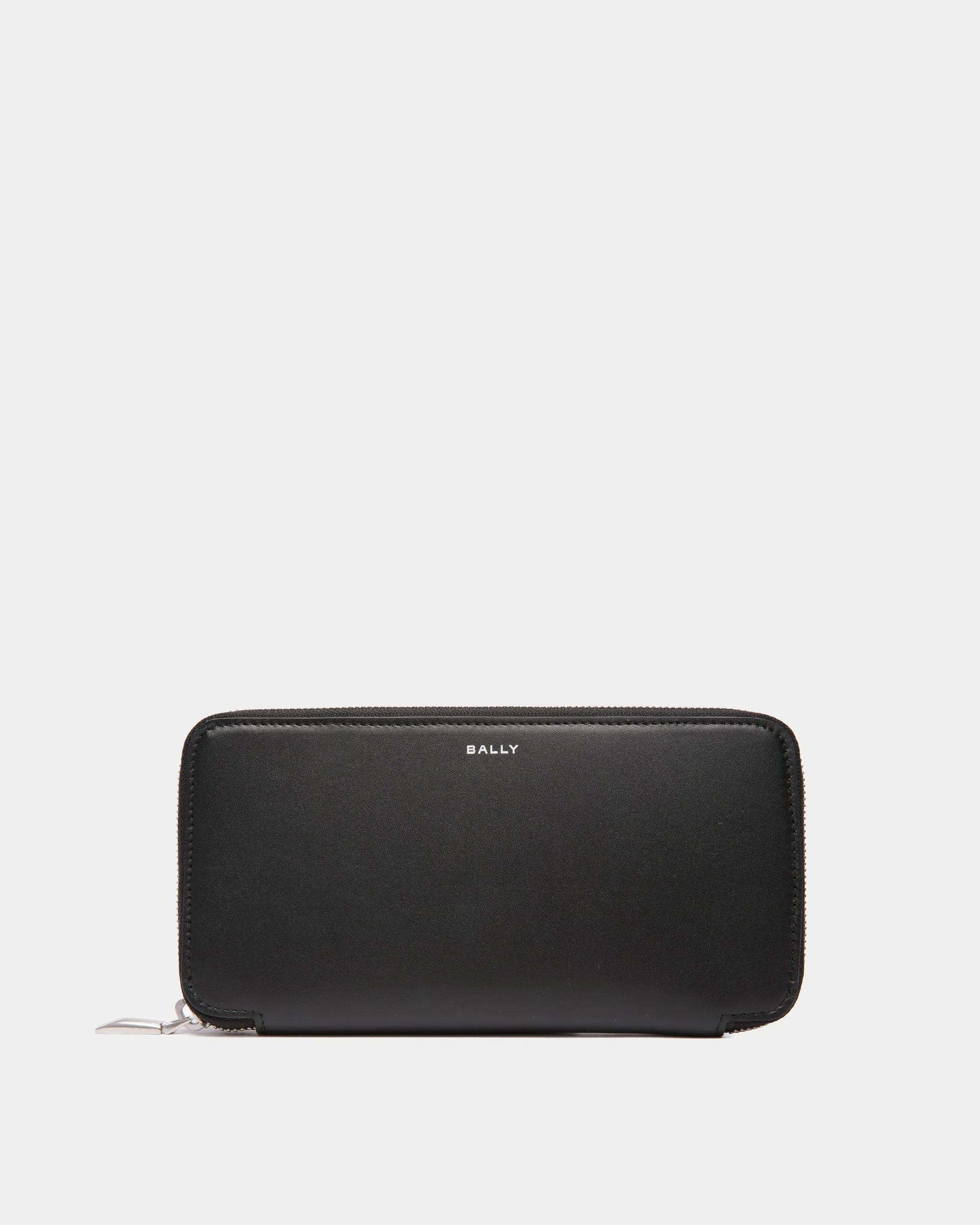 Busy Bally Zip Around Wallet in Black Leather