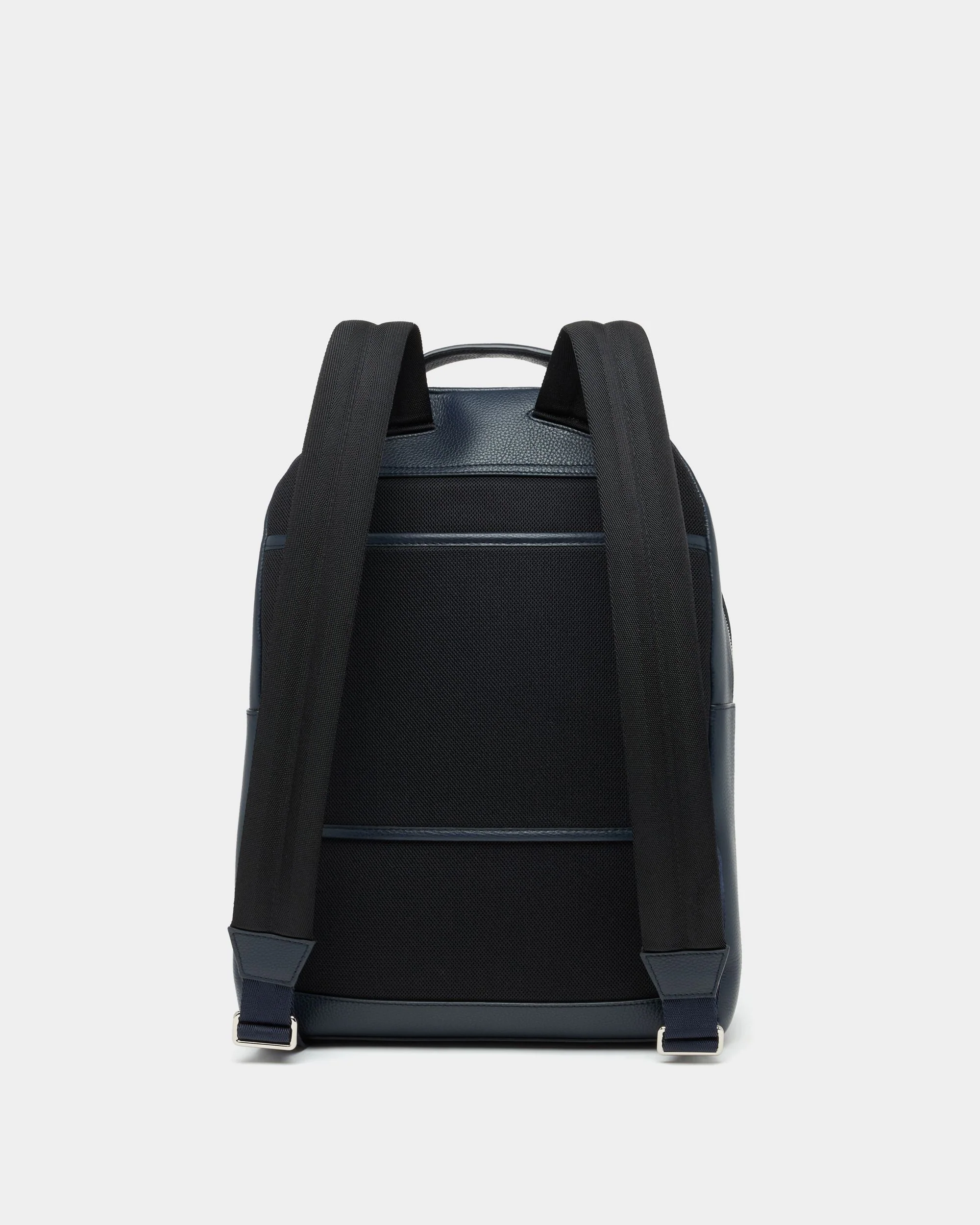 Capitol Backpack in Navy Blue Grained Leather - Image 3