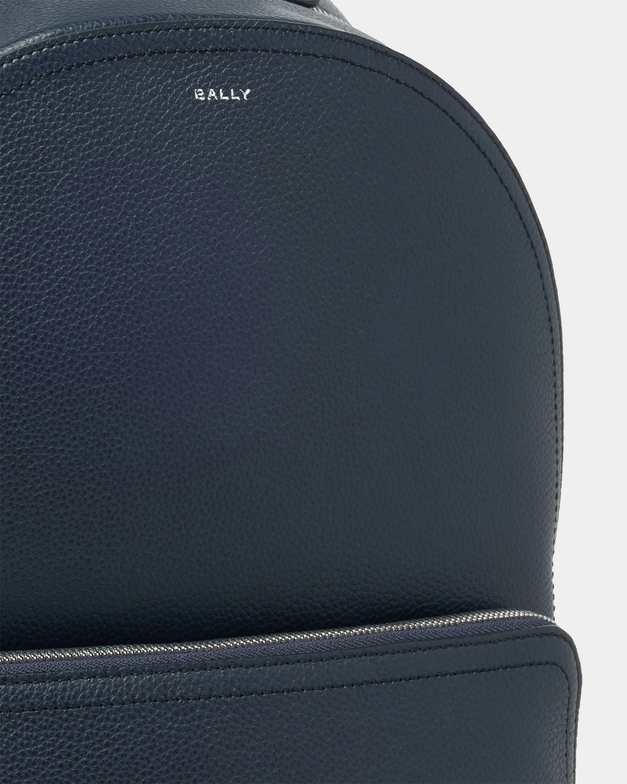 Capitol Backpack in Navy Blue Grained Leather - Image 6