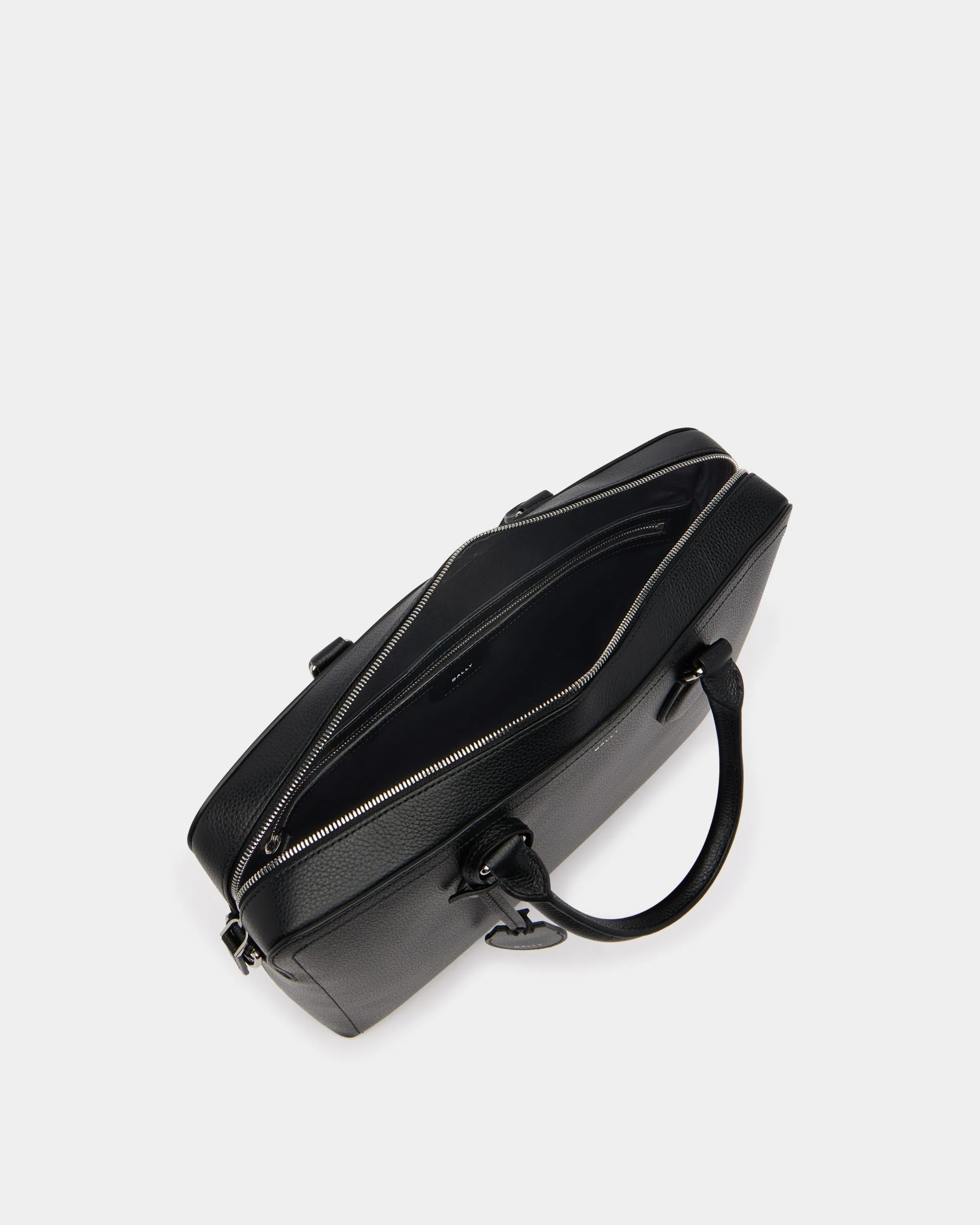 Capitol Briefcase in Black Grained Leather - Image 4