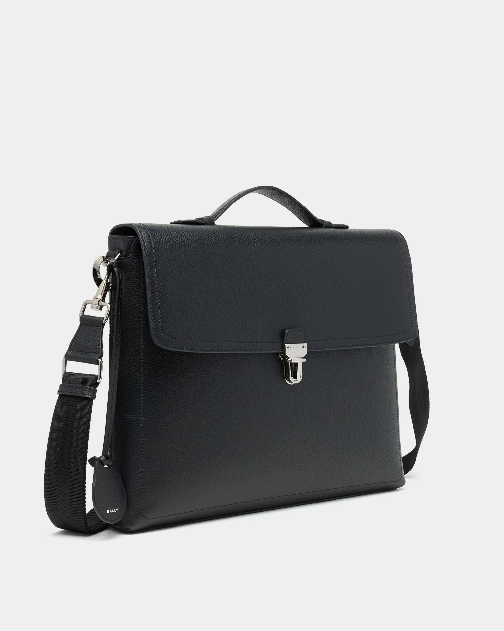 Capitol Briefcase in Black Grained Leather - Image 6