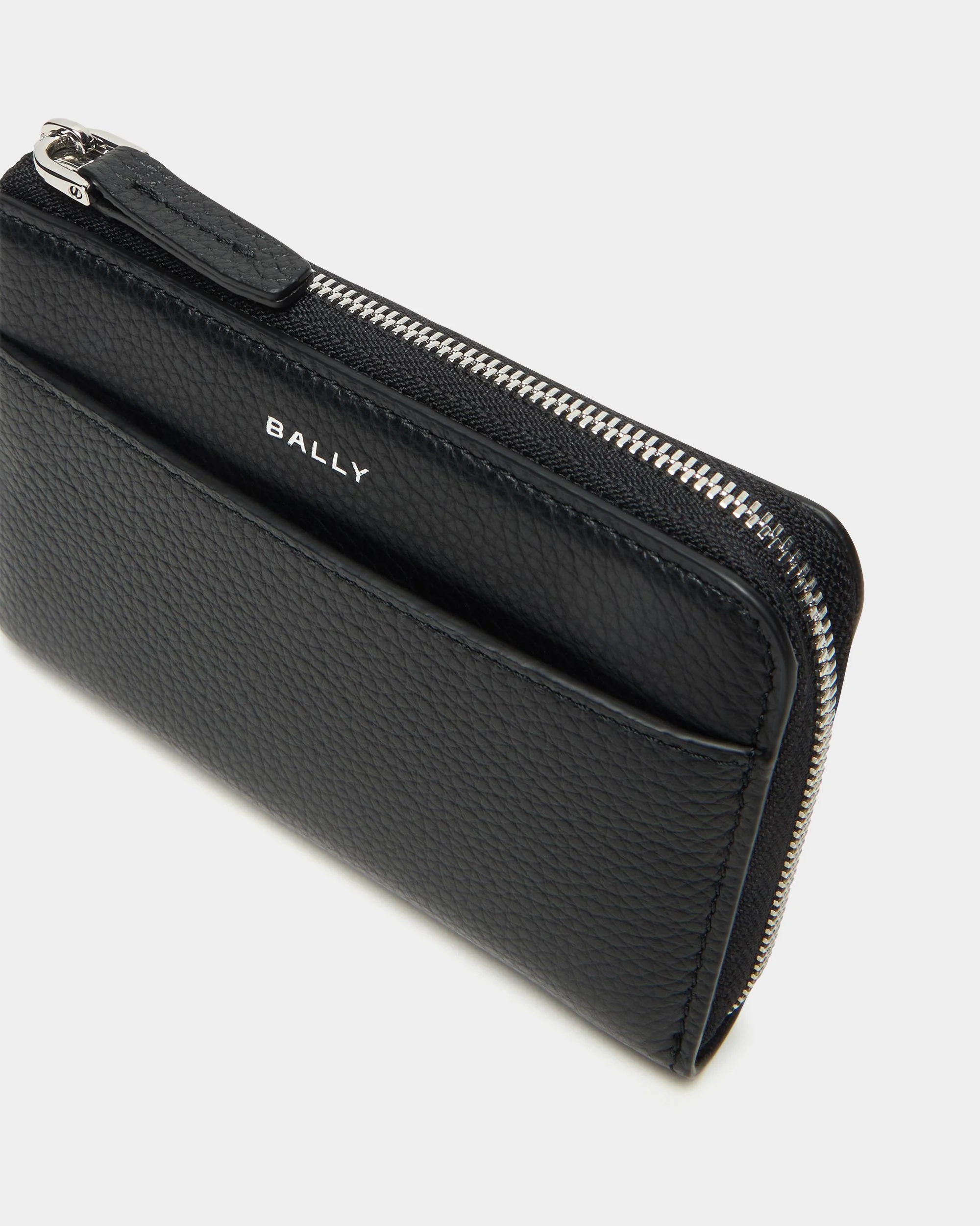 Capitol Card Holder in Black Grained Leather - Image 4