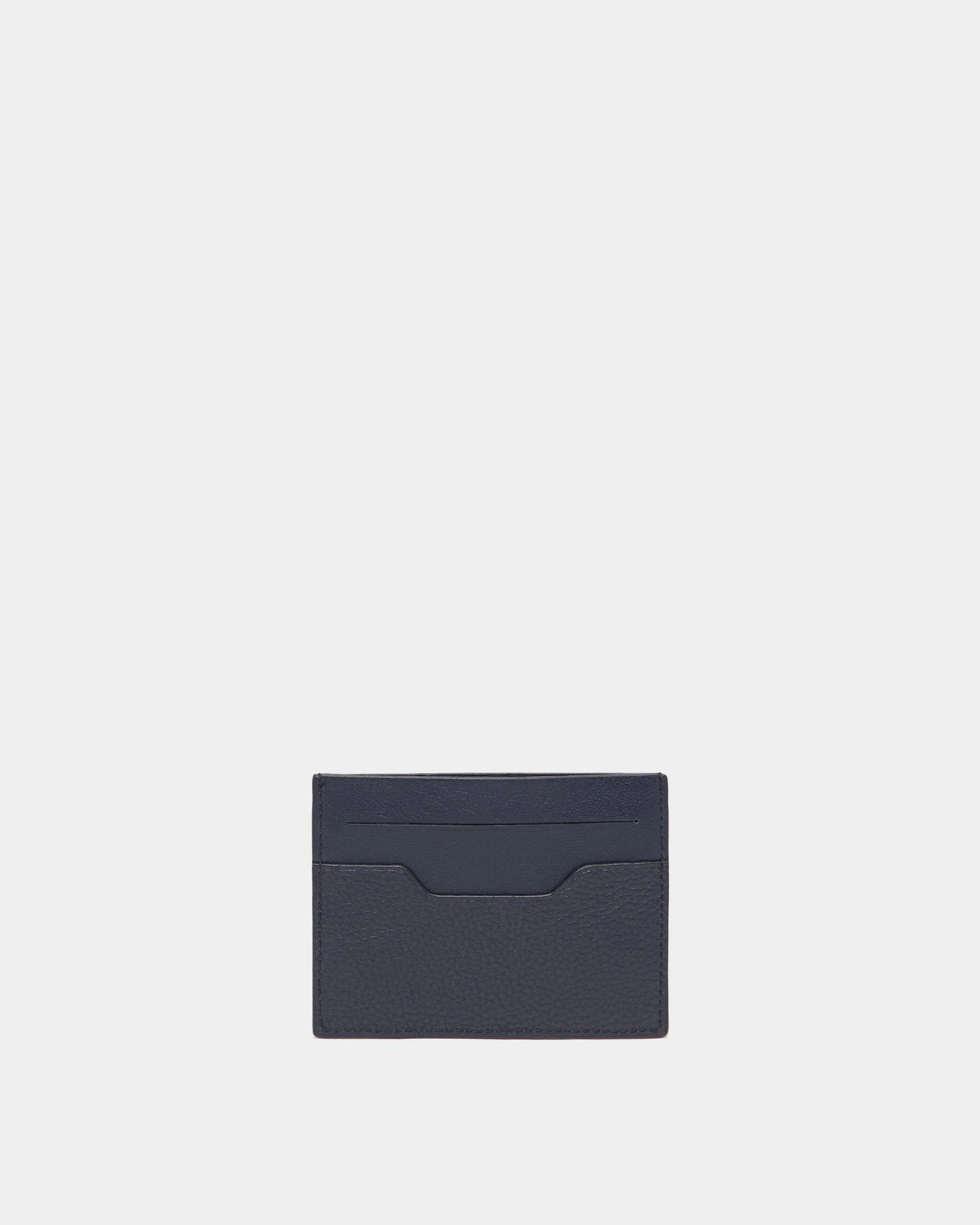 Capitol Card Holder in Navy Blue Grained Leather - Image 2