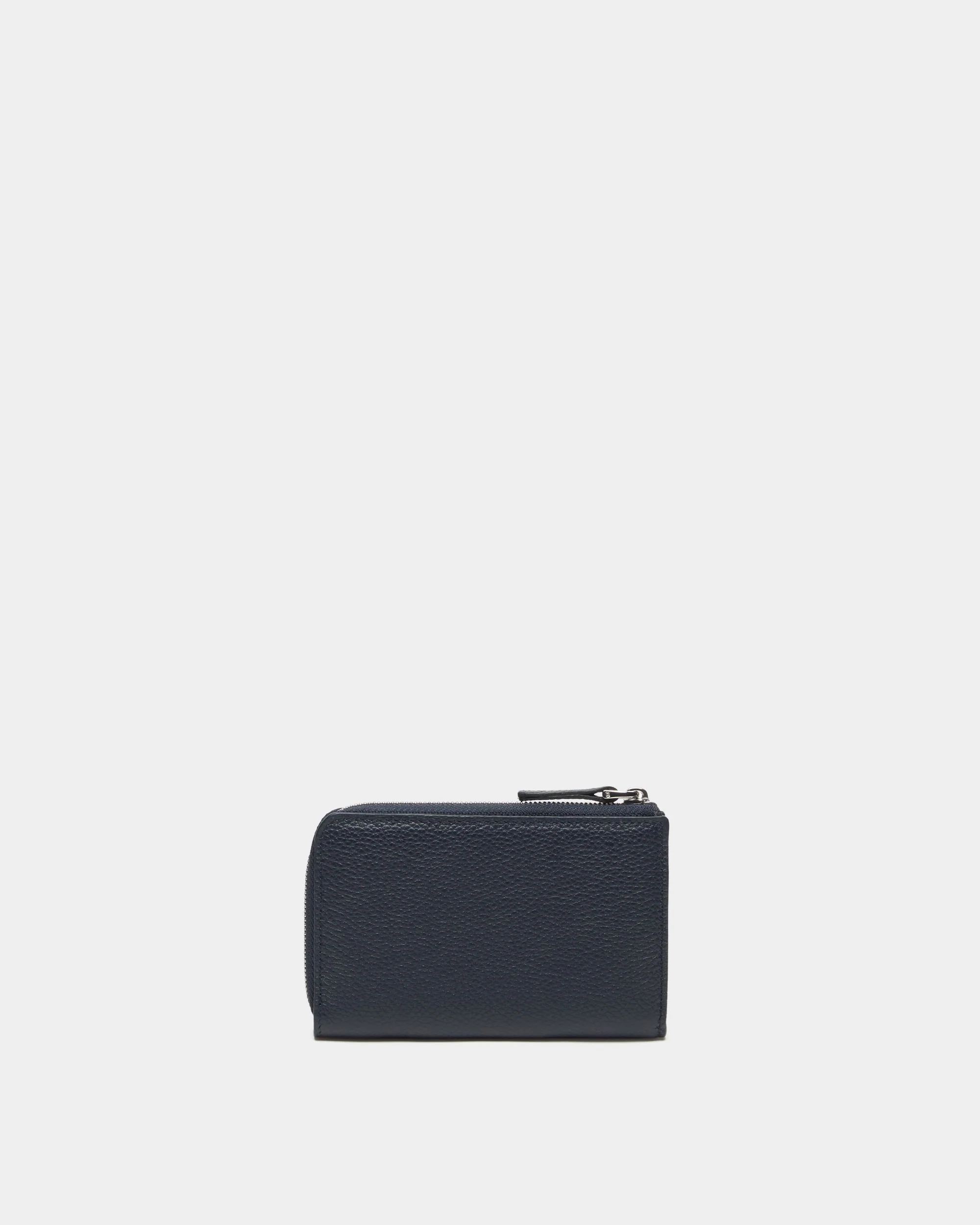 Capitol Card Holder in Navy Blue Grained Leather - Image 2