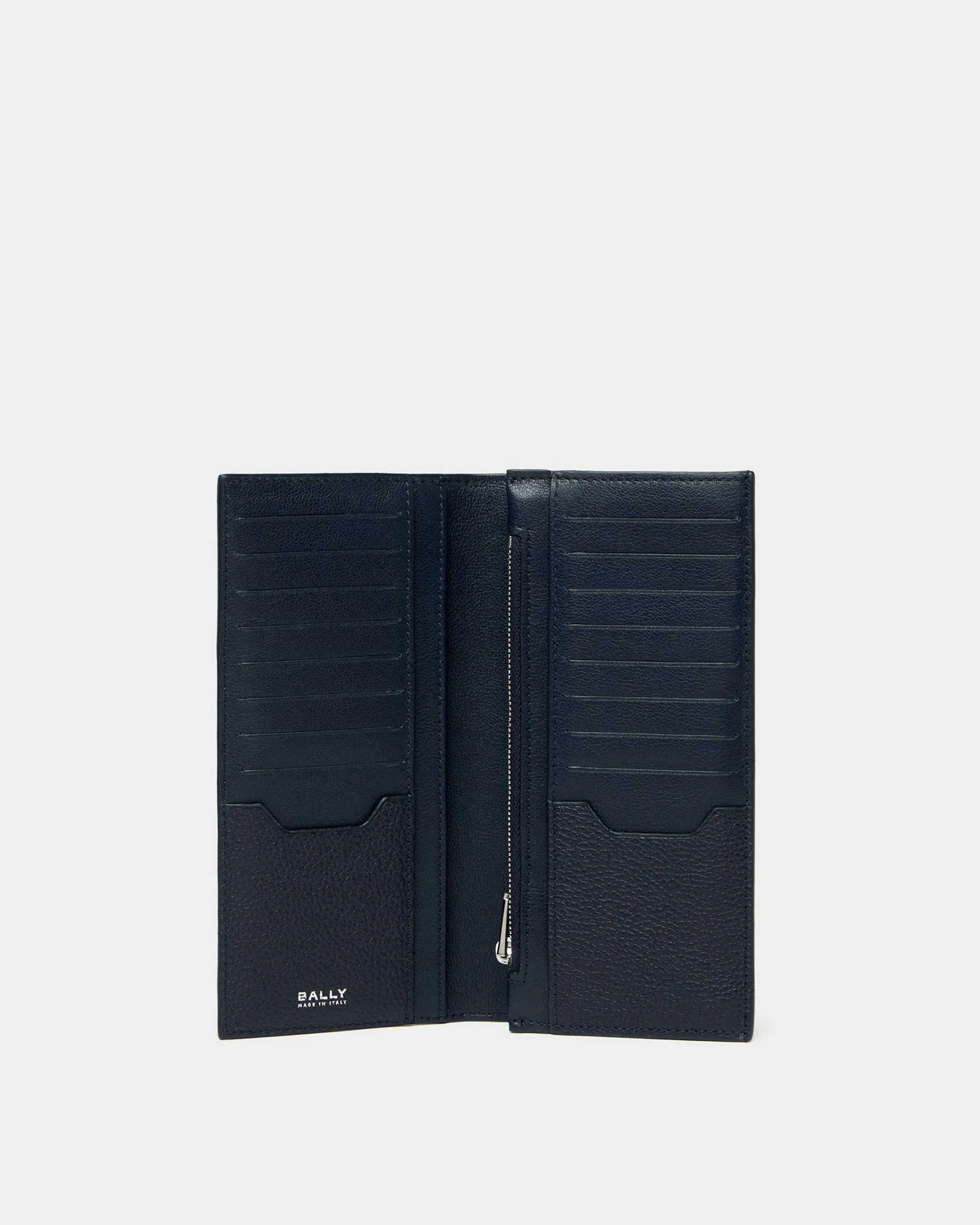 Capitol Continental Wallet in Navy Blue Grained Leather - Image 3