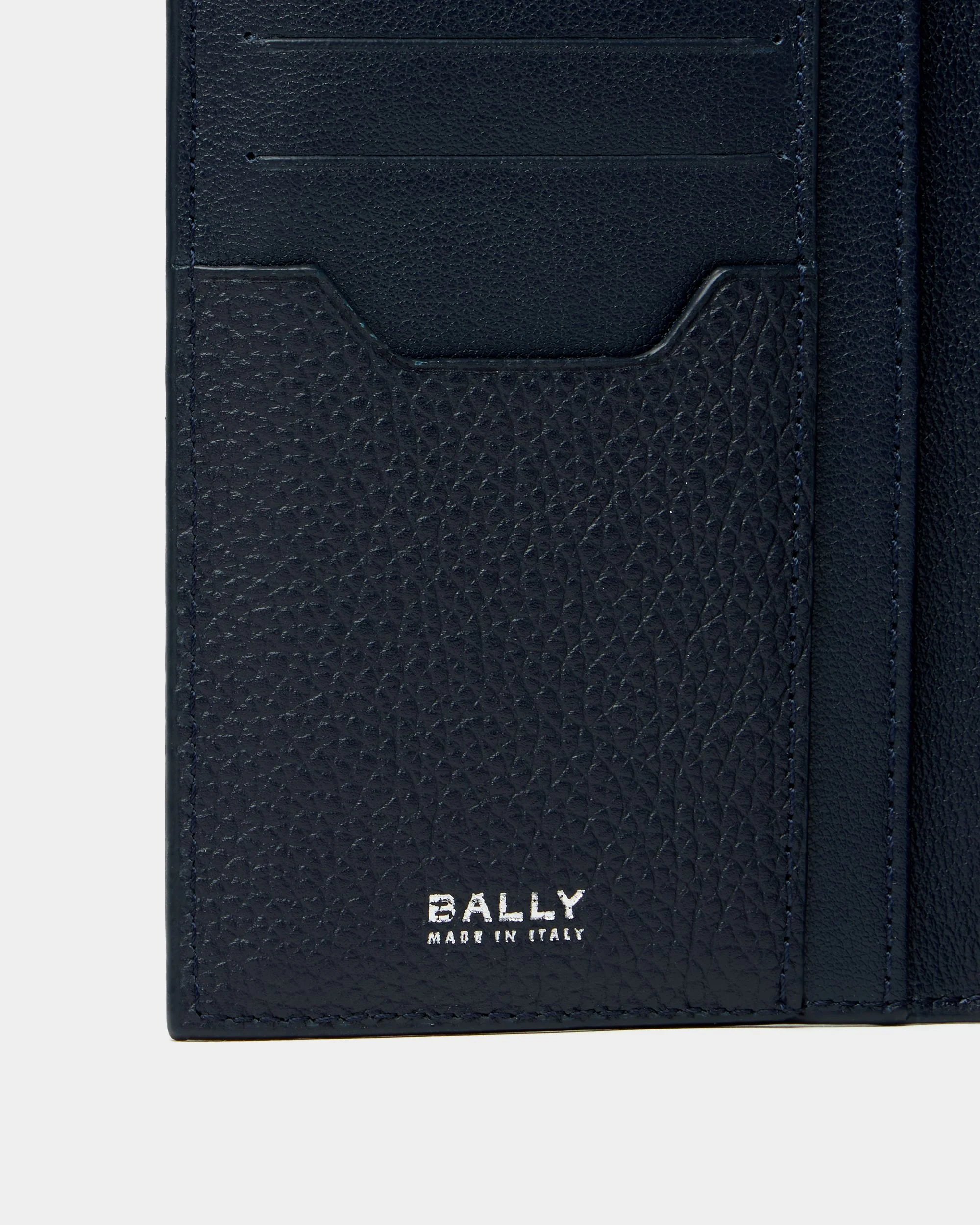 Capitol Continental Wallet in Navy Blue Grained Leather - Image 4