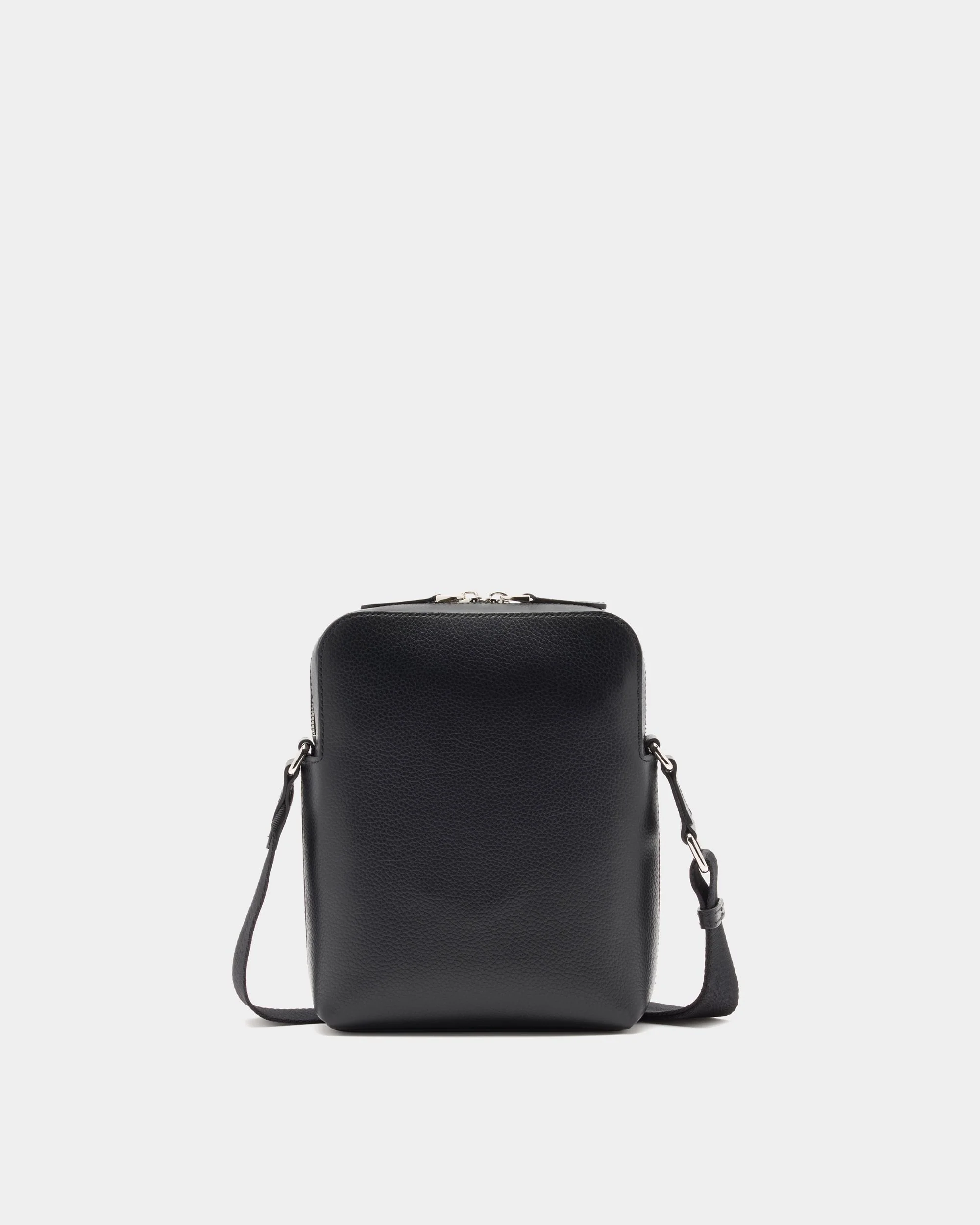 Capitol Crossbody Bag in Black Grained Leather - Image 3