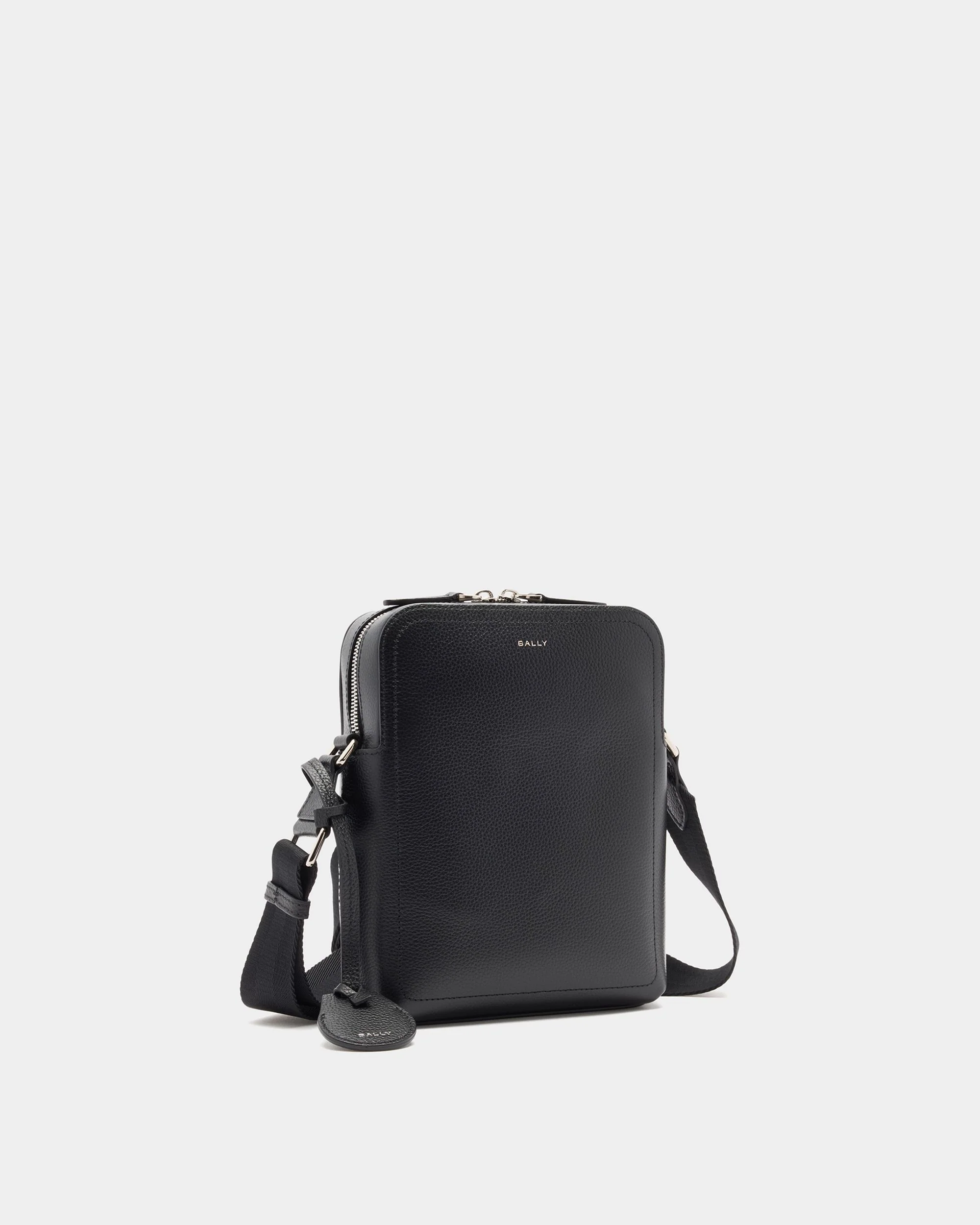 Capitol Crossbody Bag in Black Grained Leather - Image 4