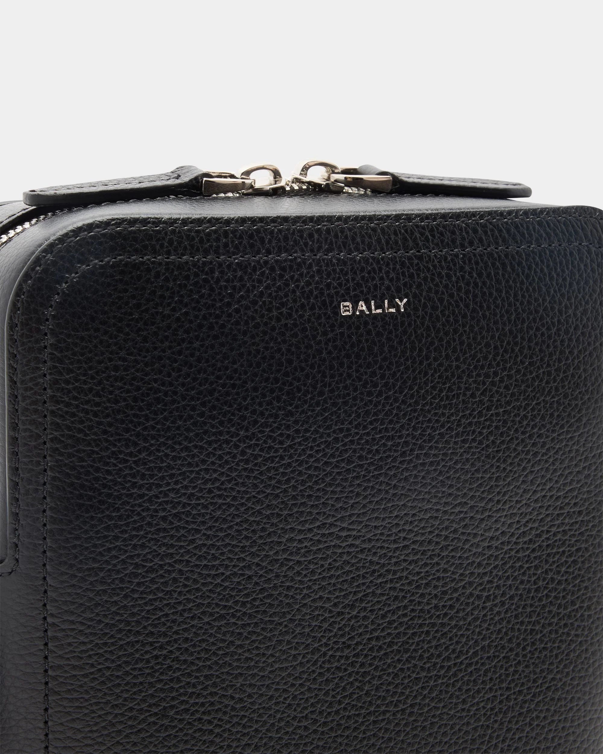 Capitol Crossbody Bag in Black Grained Leather - Image 6