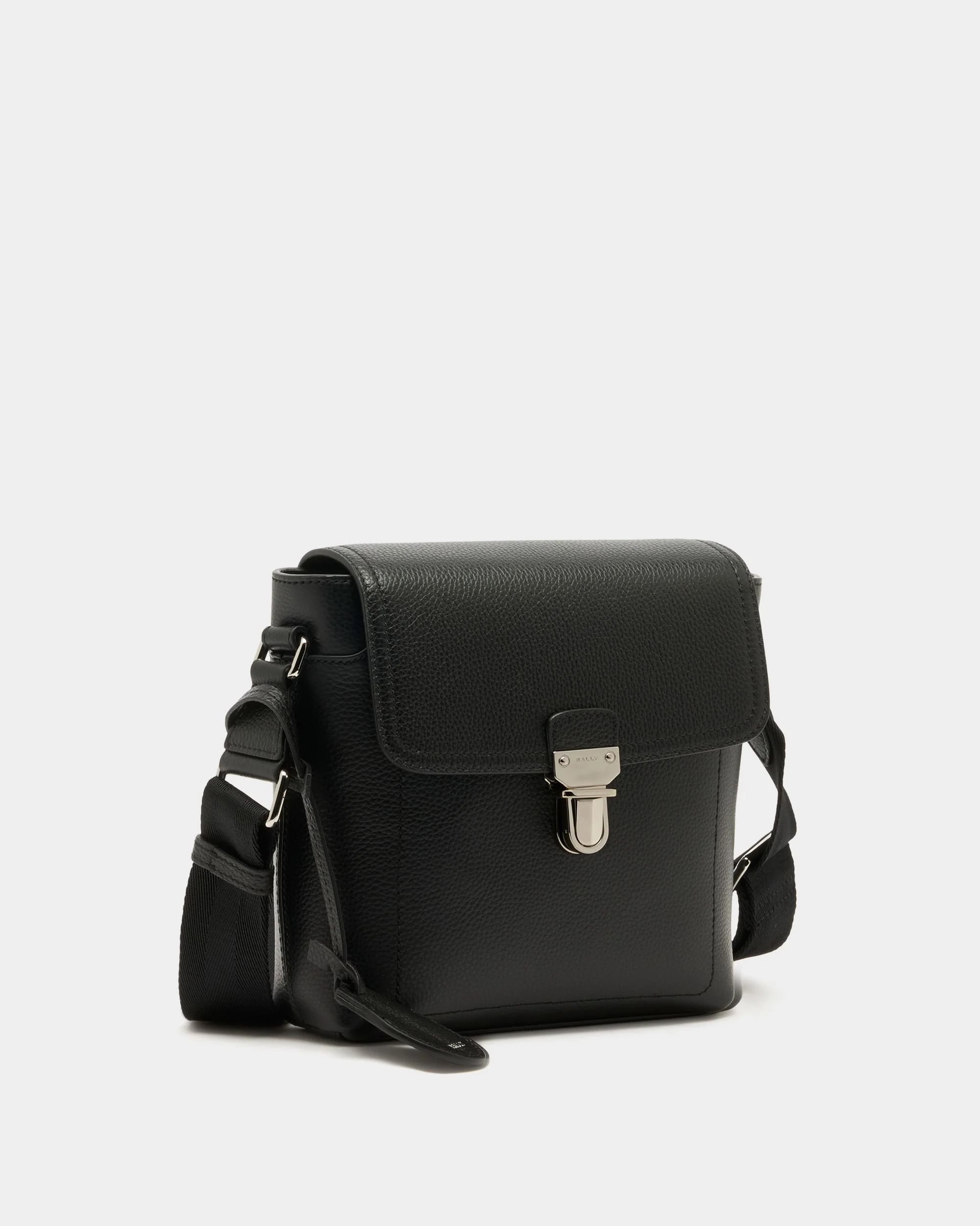 Capitol Crossbody Bag in Black Grained Leather - Image 4
