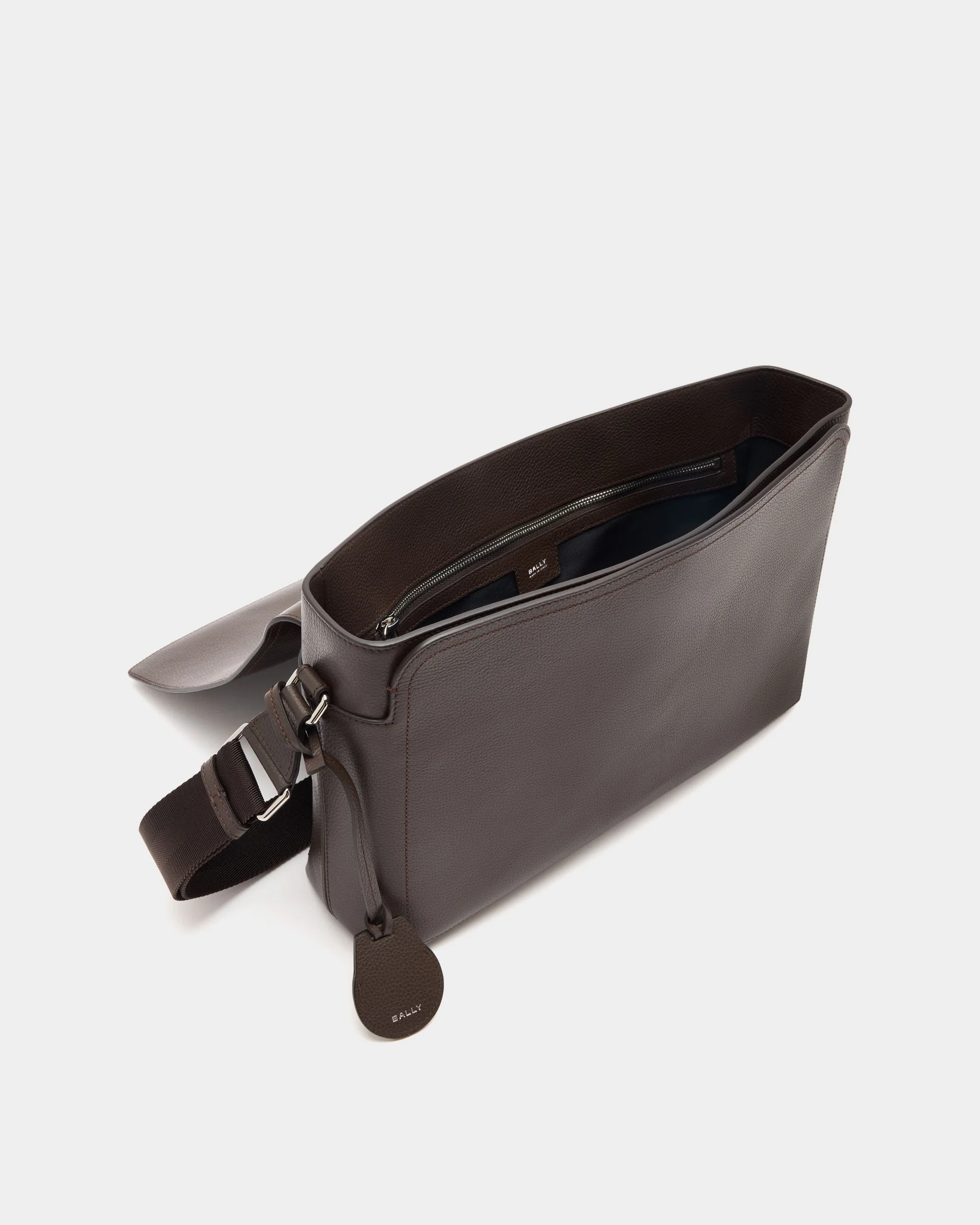 Capitol Crossbody Bag in Ebano Grained Leather - Image 5