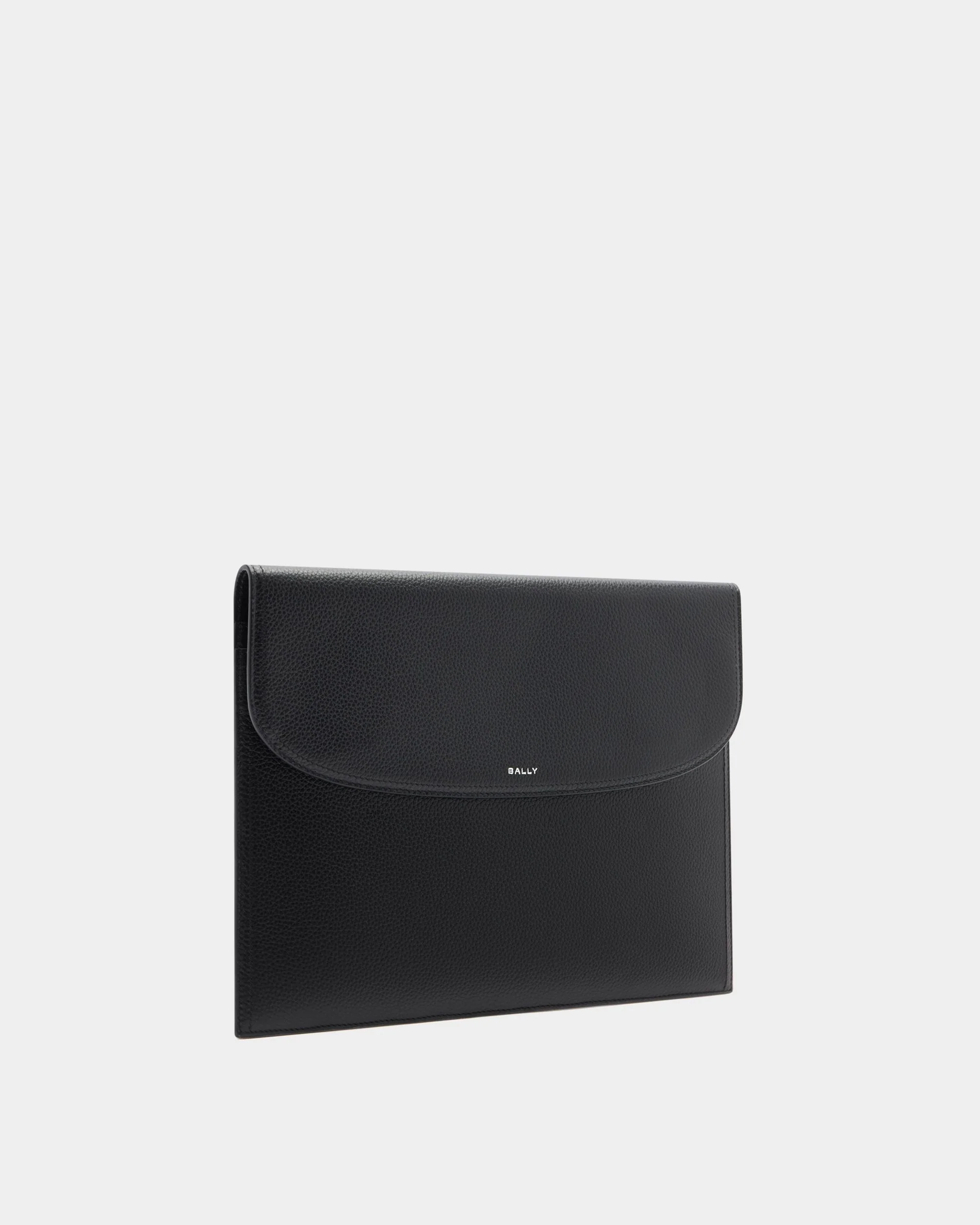 Capitol Flap Bag in Black Grained Leather - Image 3