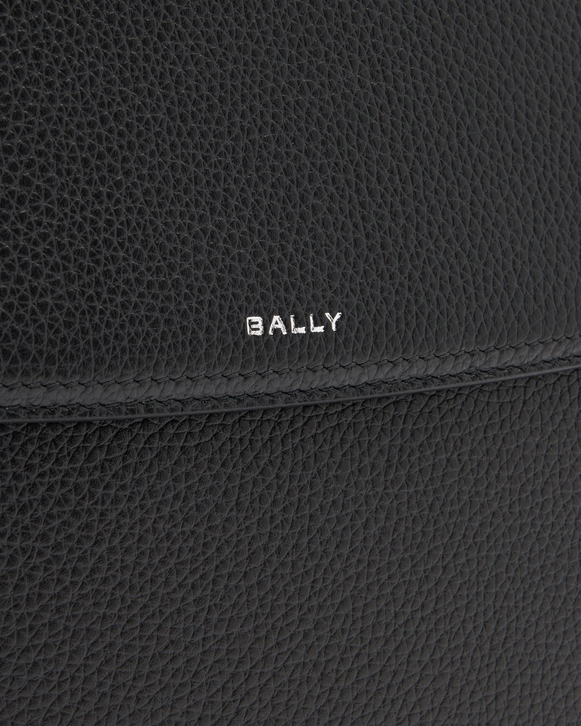 Capitol Flap Bag in Black Grained Leather - Image 5