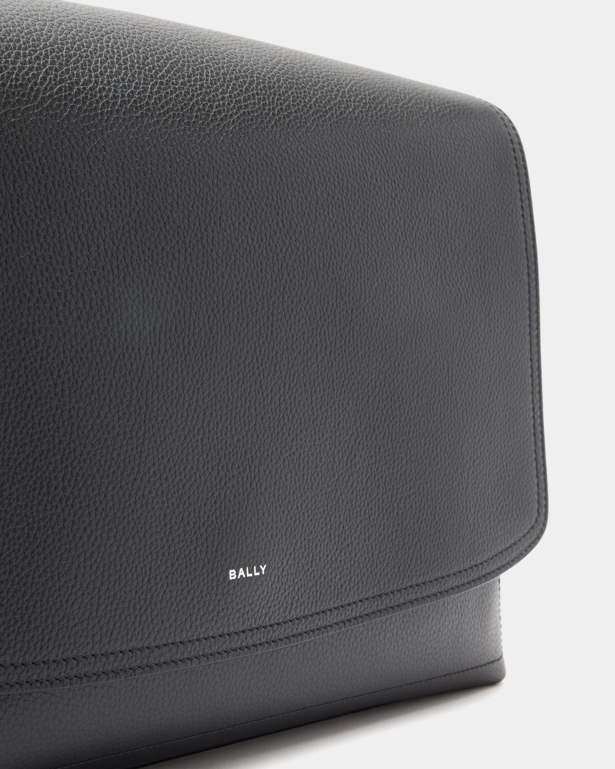 Capitol Messenger Bag In Black Leather - Image 6