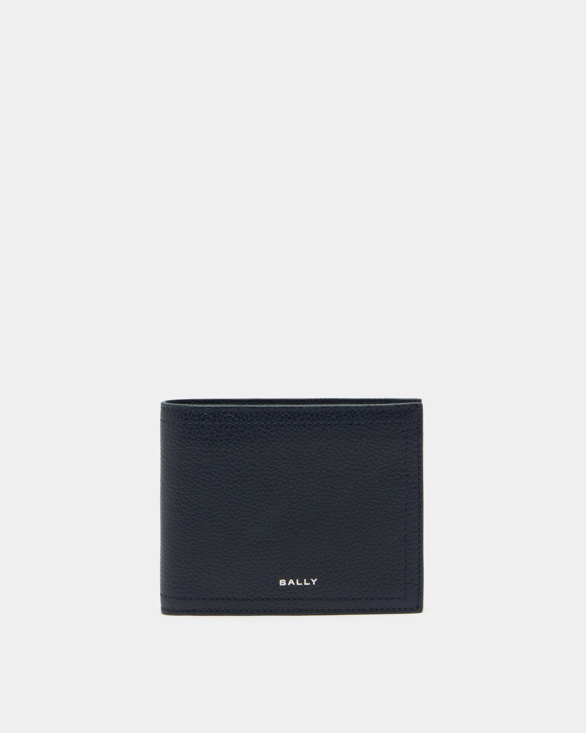 Capitol Wallet in Navy Blue Grained Leather