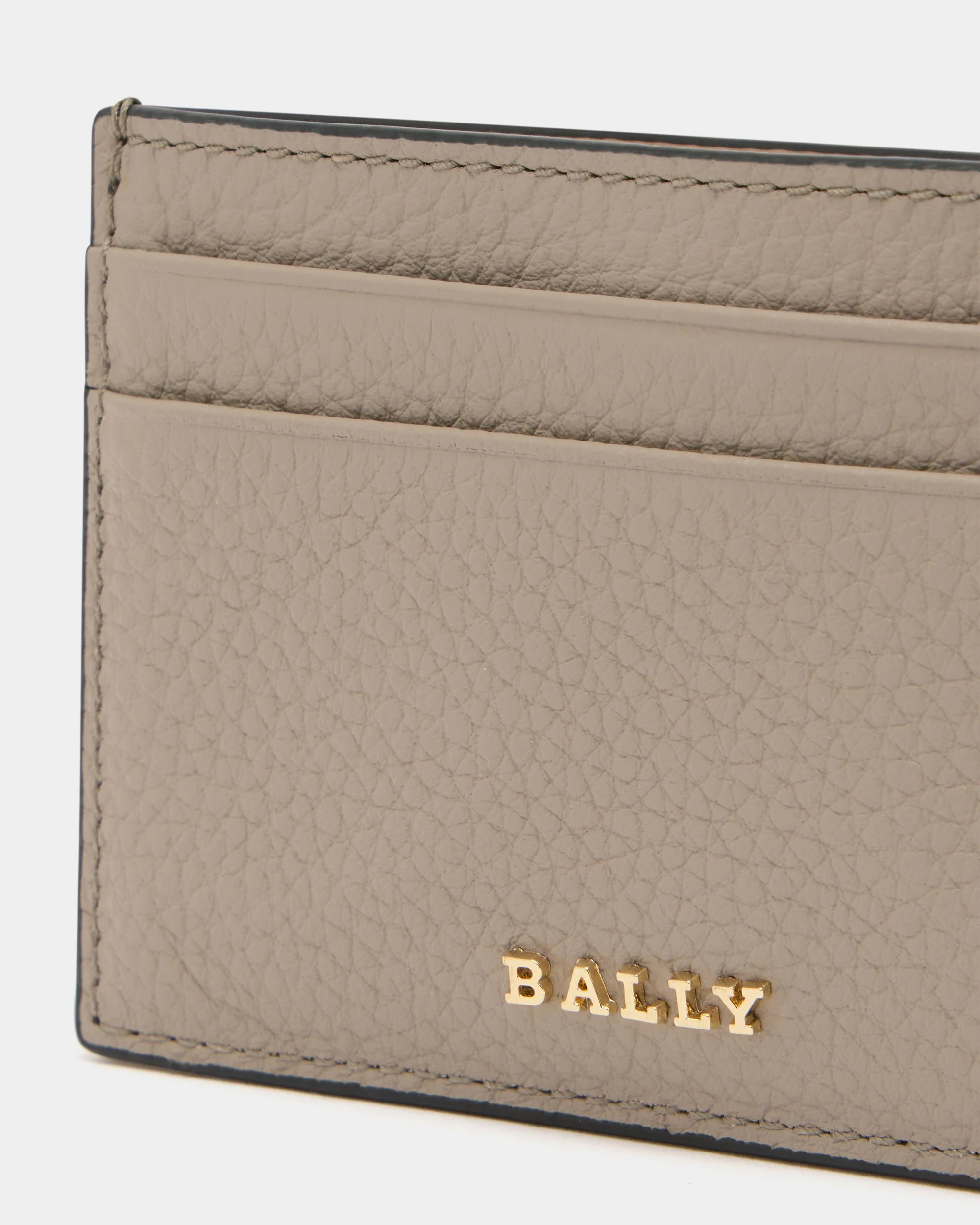 Card Holder in Taupe Grained Leather - Image 4