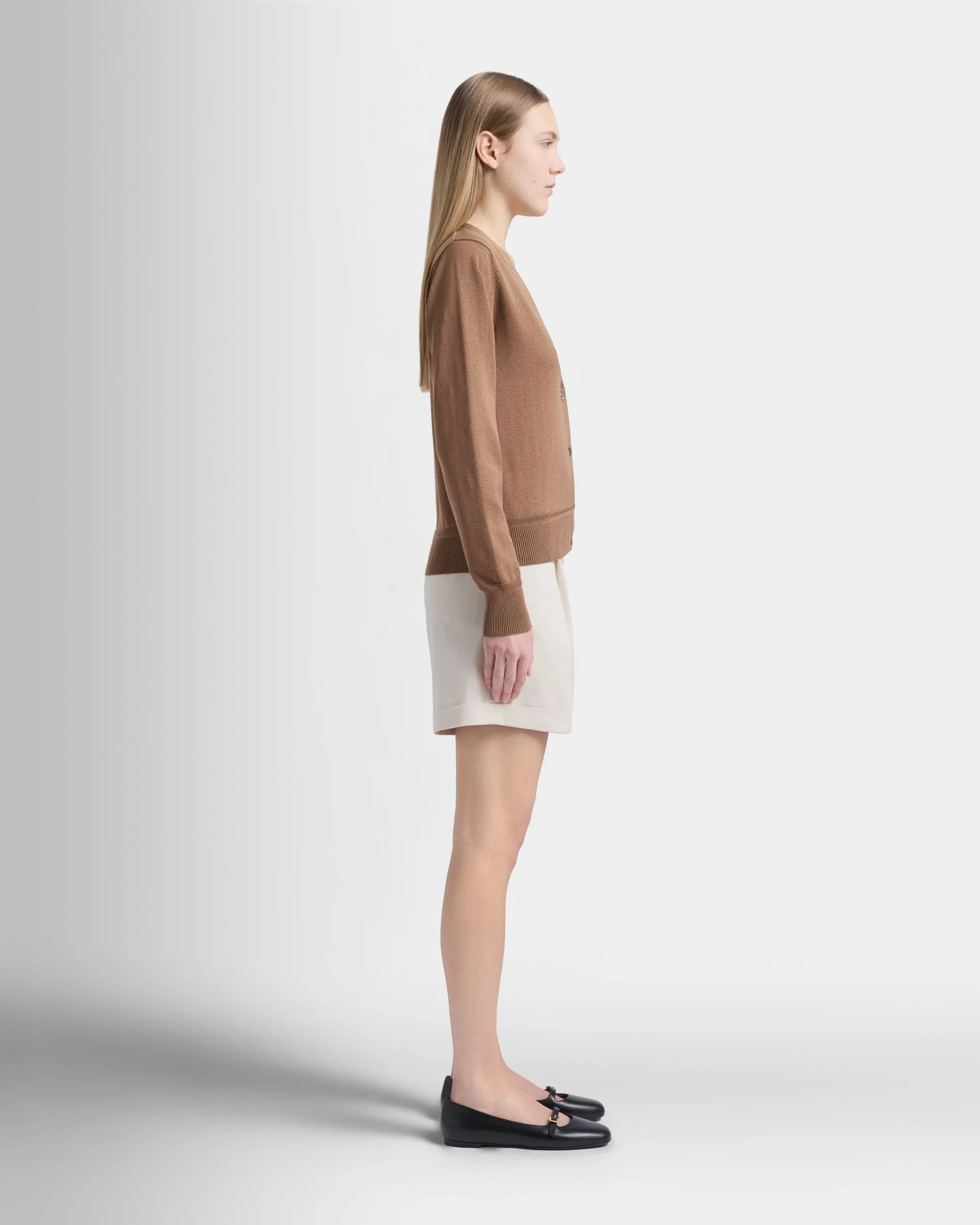 Cardigan in Camel Cotton and Silk - Image 5