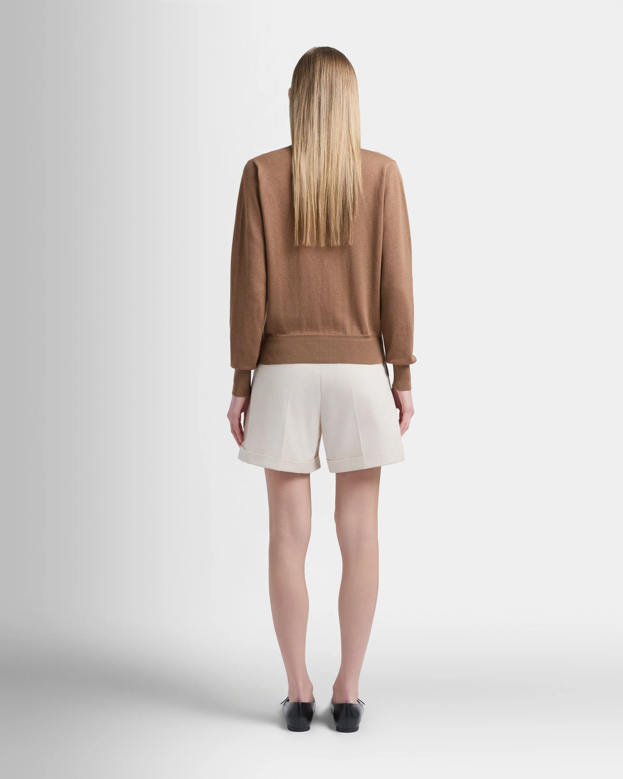 Cardigan in Camel Cotton and Silk - Image 6