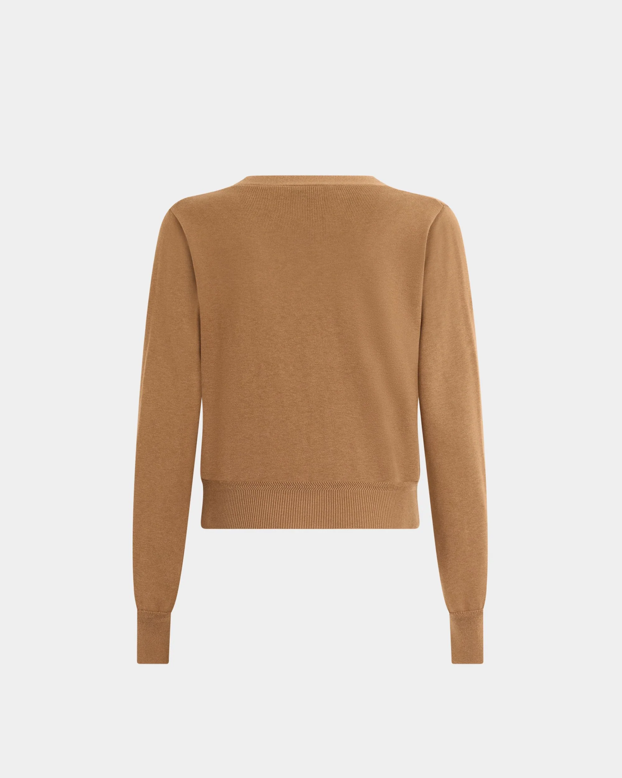 Cardigan in Camel Cotton and Silk - Image 7