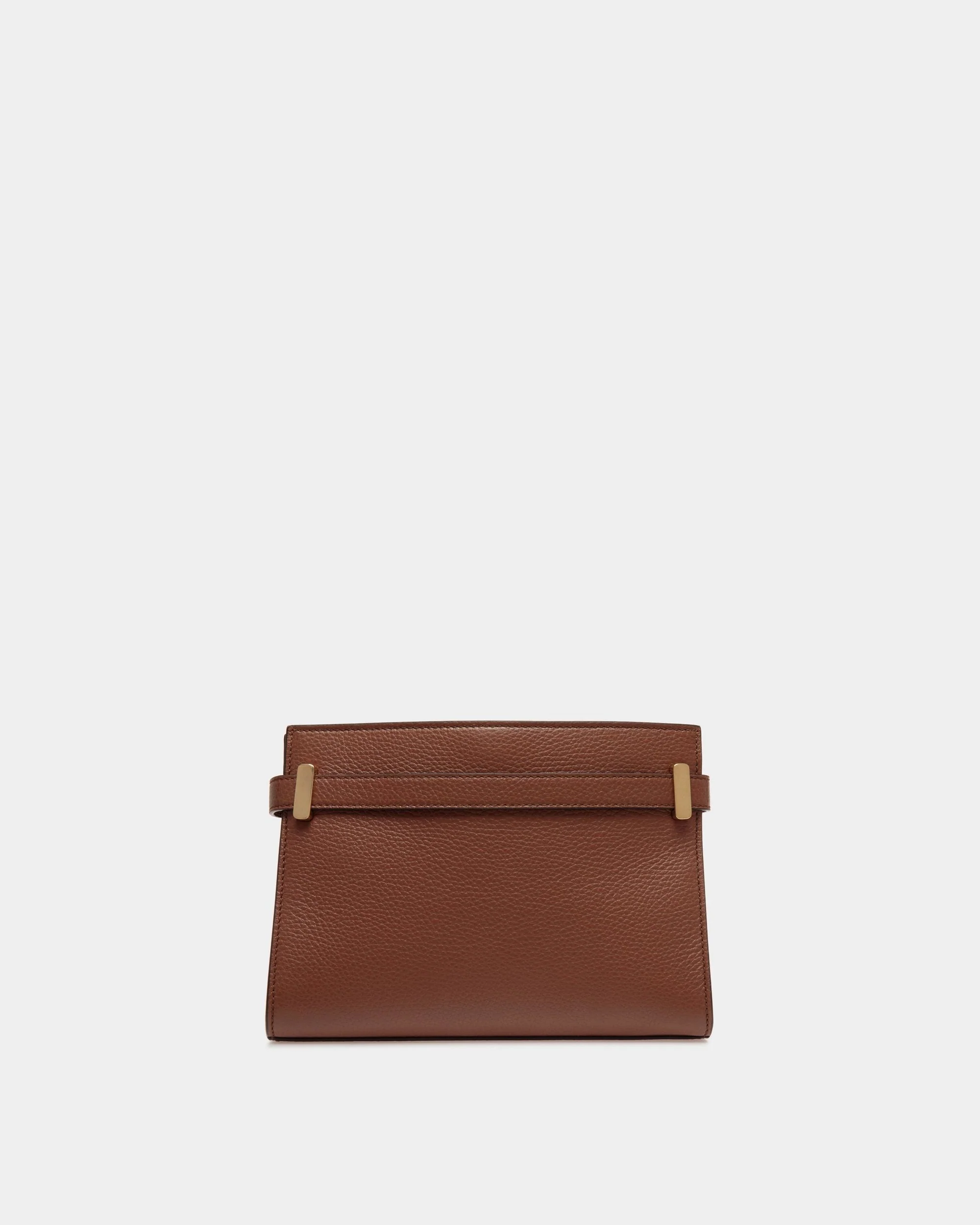 Carriage Crossbody Bag in Brown Grained Leather - Image 2