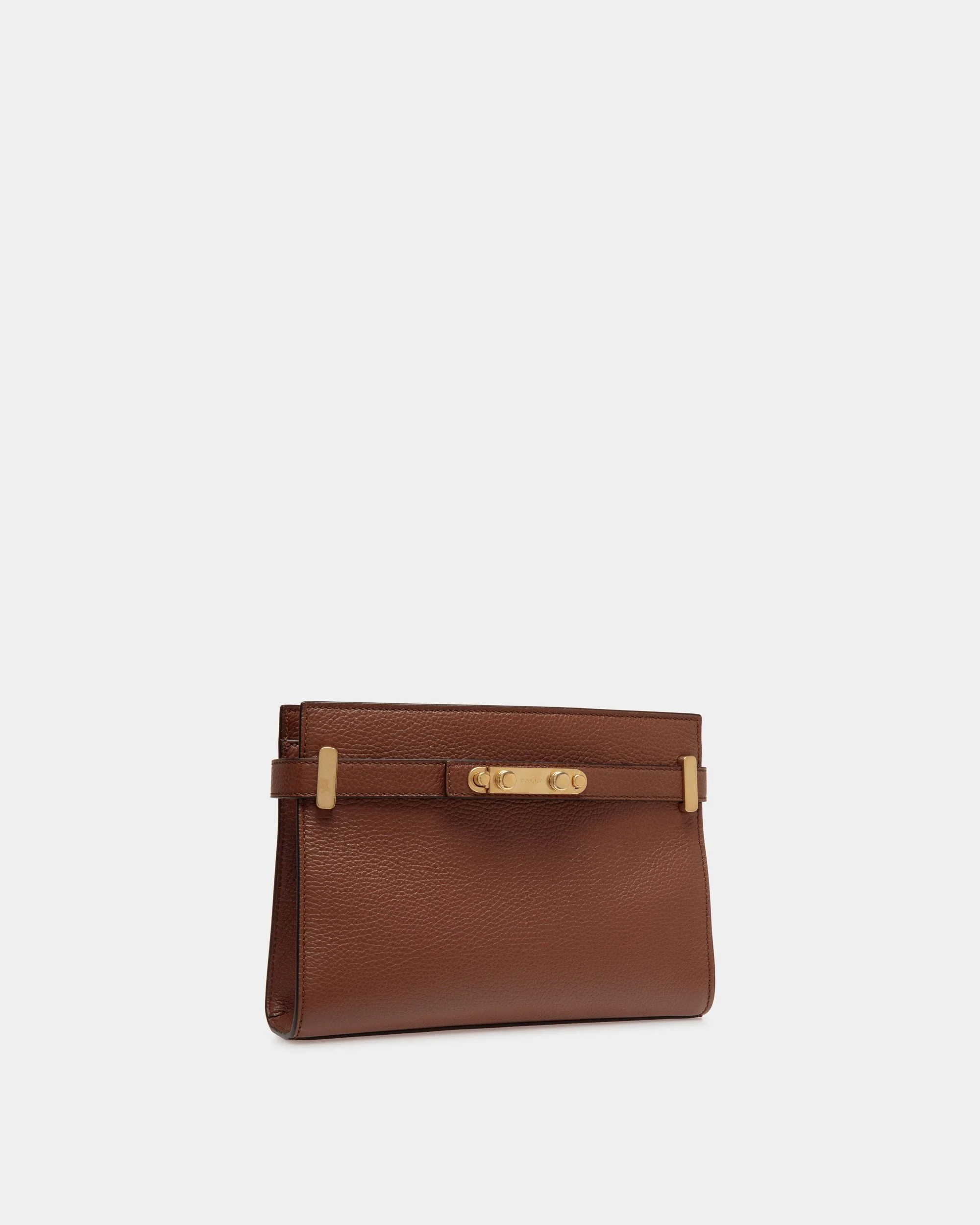 Carriage Crossbody Bag in Brown Grained Leather - Image 3