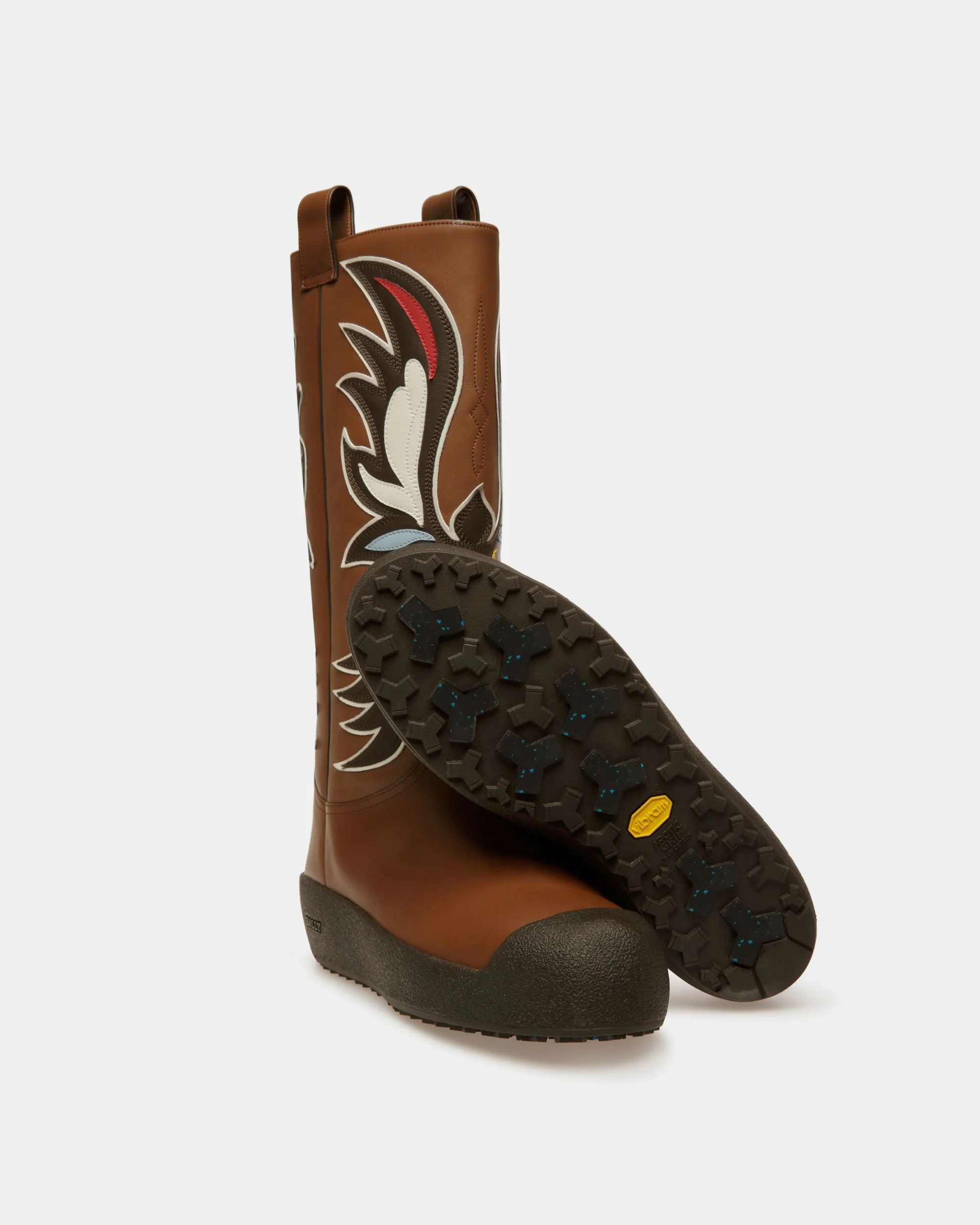 Chambery Leather Snow Boots In Brown & Ebony Brown - Image 5