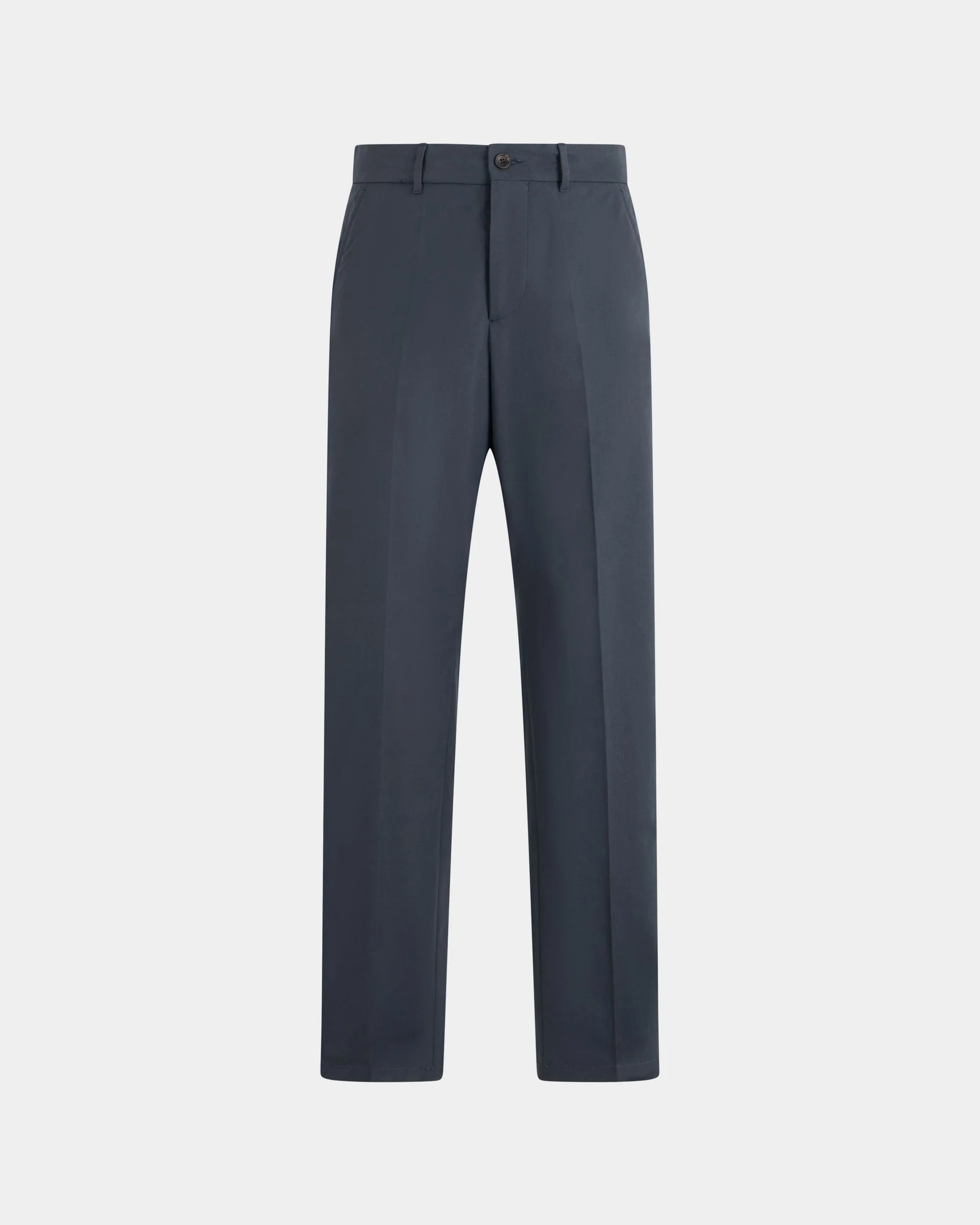 Chino Trousers in Navy Blue Cotton