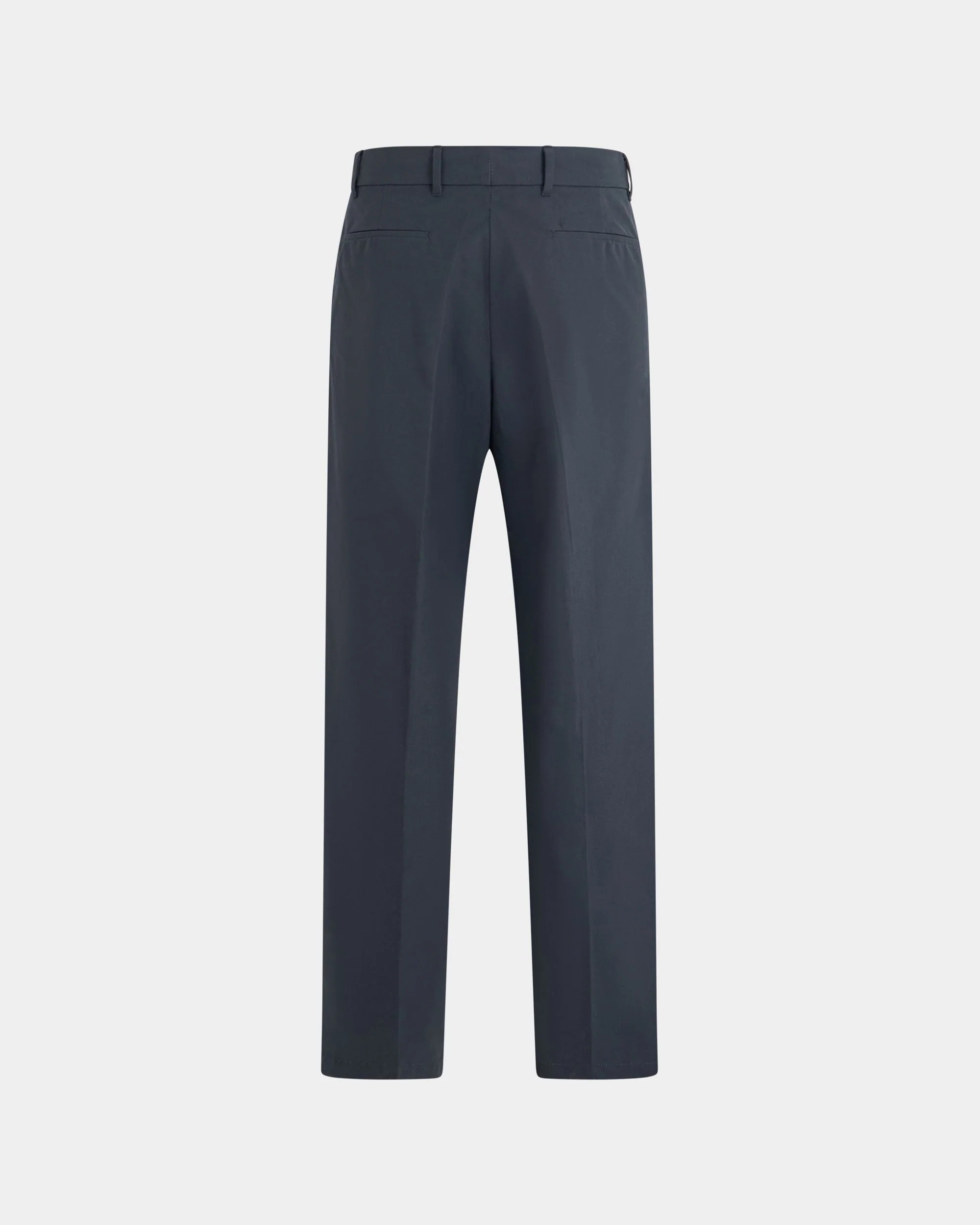 Chino Trousers in Navy Blue Cotton - Image 4