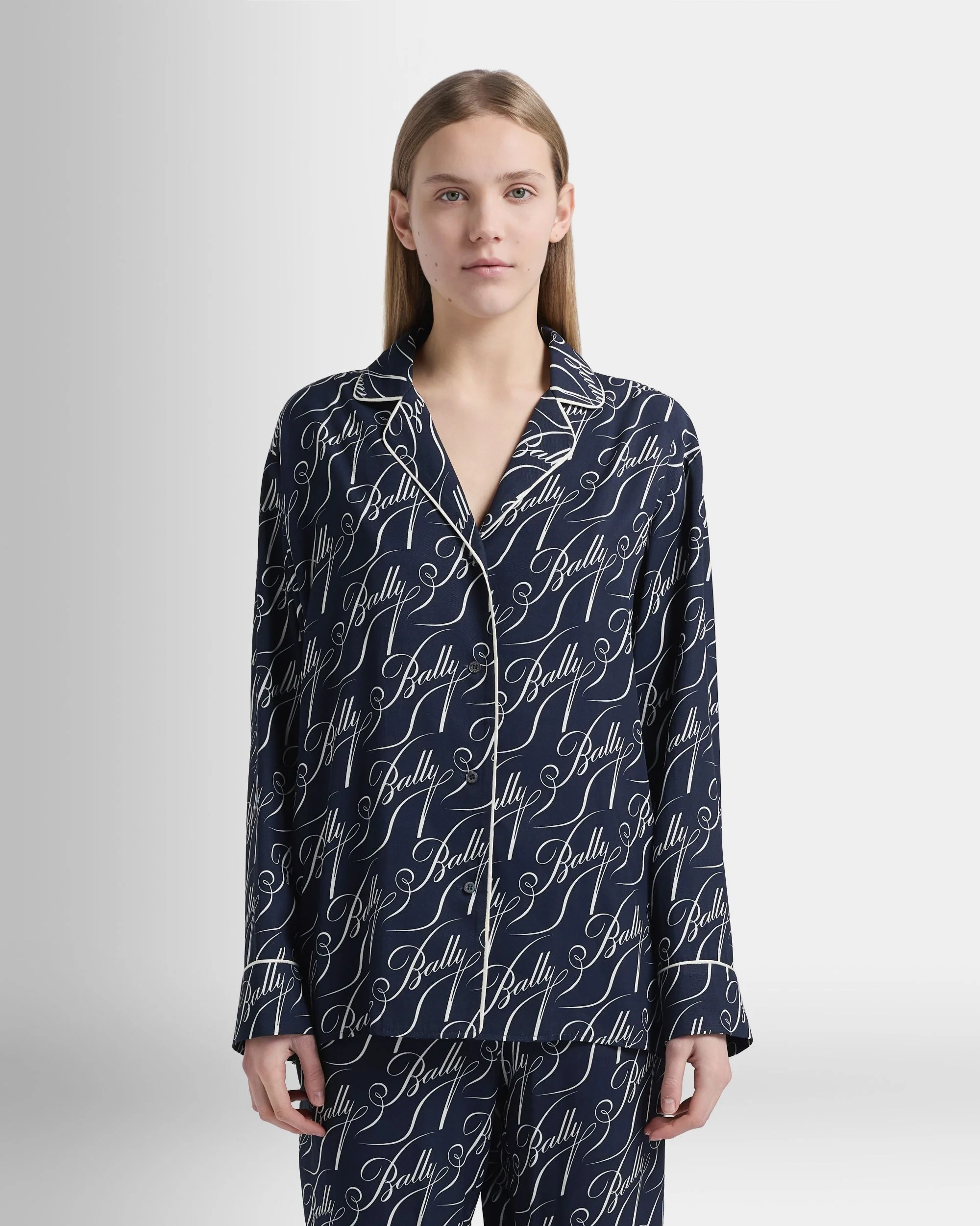 Christmas Capsule Shirt in Navy Blue Twill - Image 8