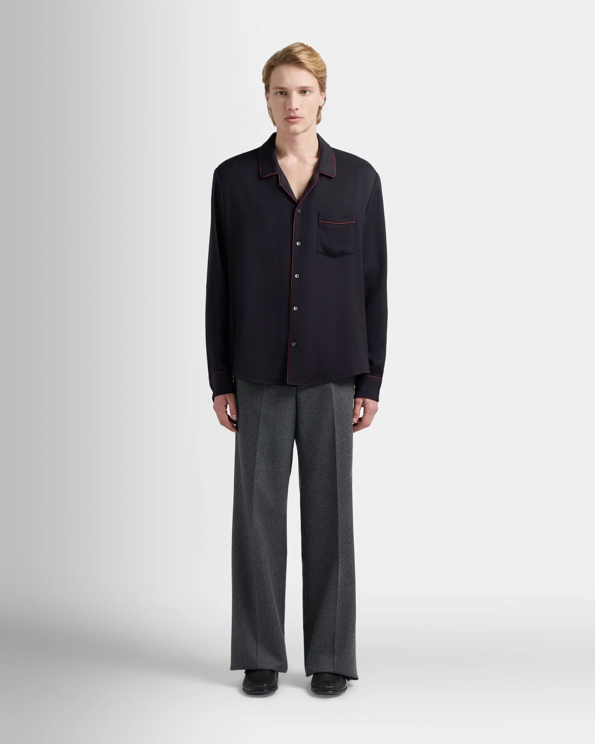 Christmas Capsule Shirt in Navy Blue Twill