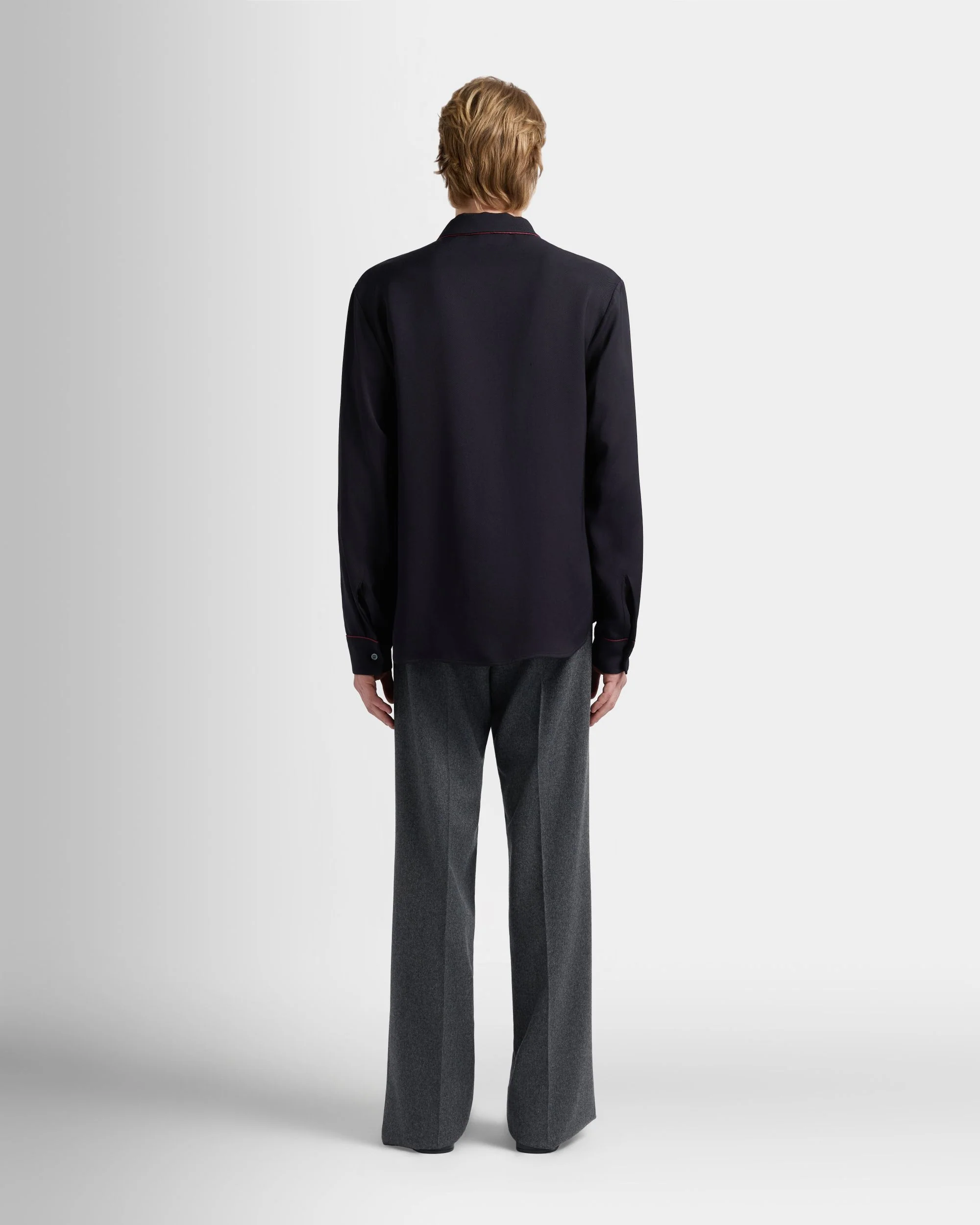 Christmas Capsule Shirt in Navy Blue Twill - Image 5