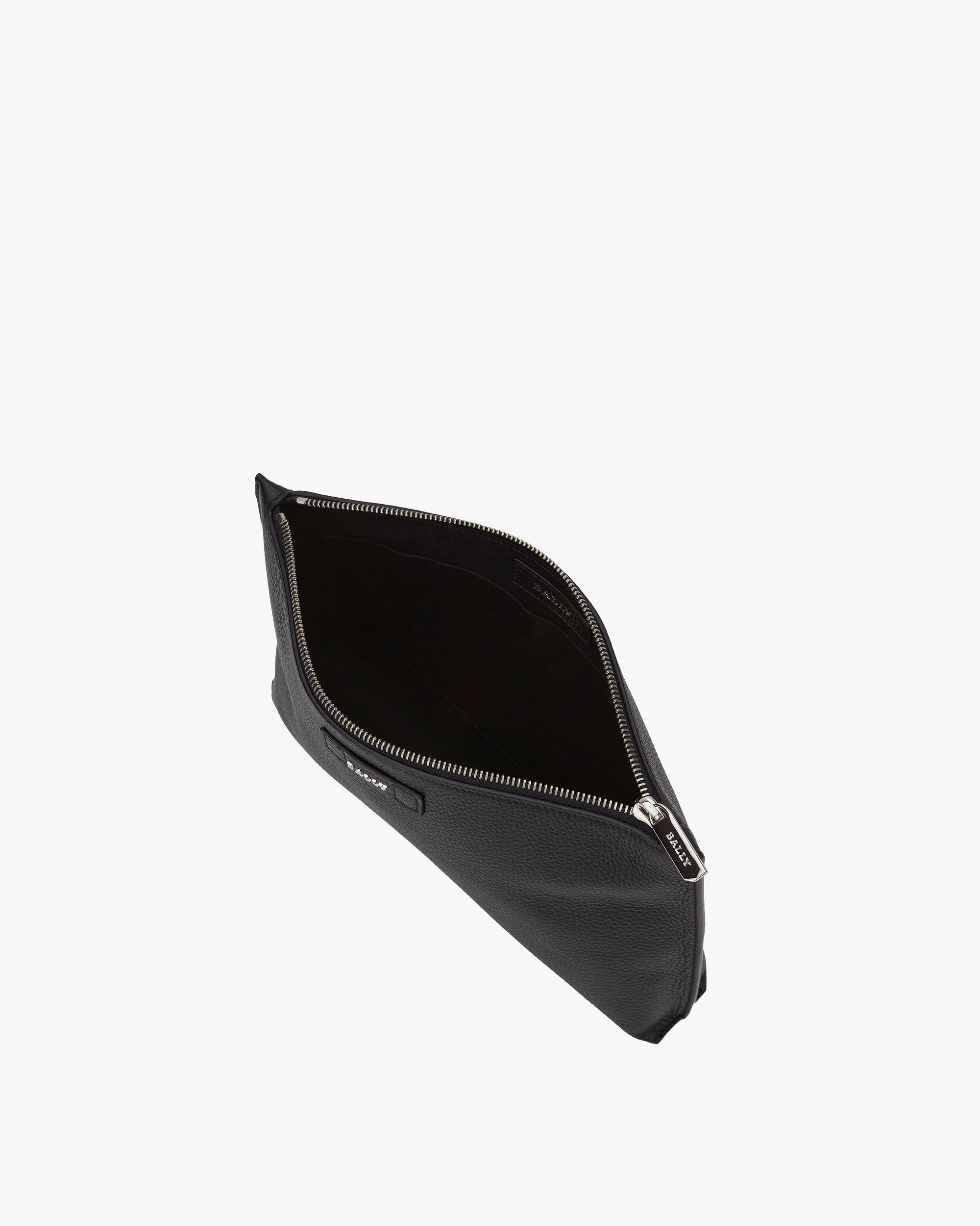 City Pouch in Black Grained Leather - Image 3