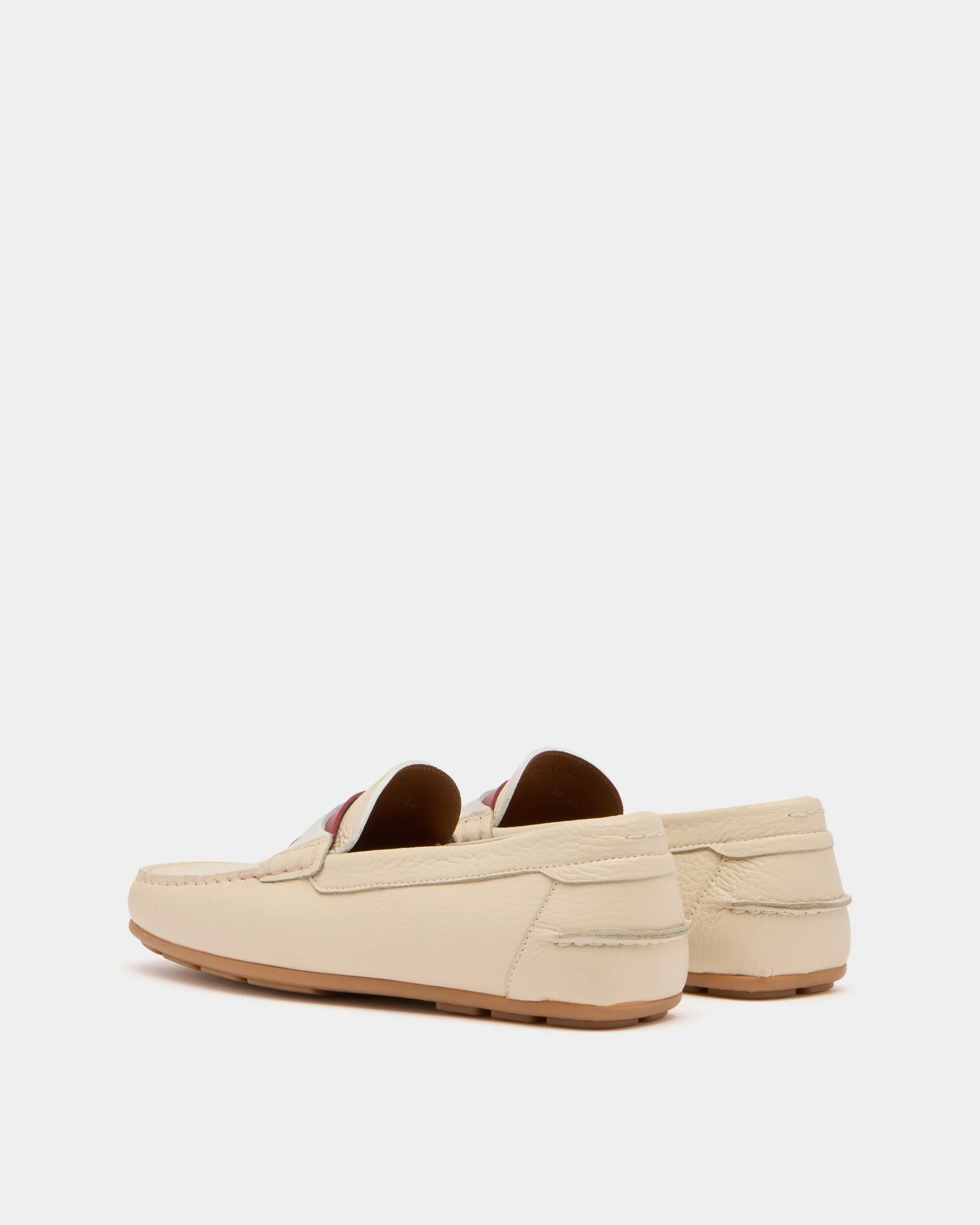 Clay Driver in White Grained Leather - Image 3