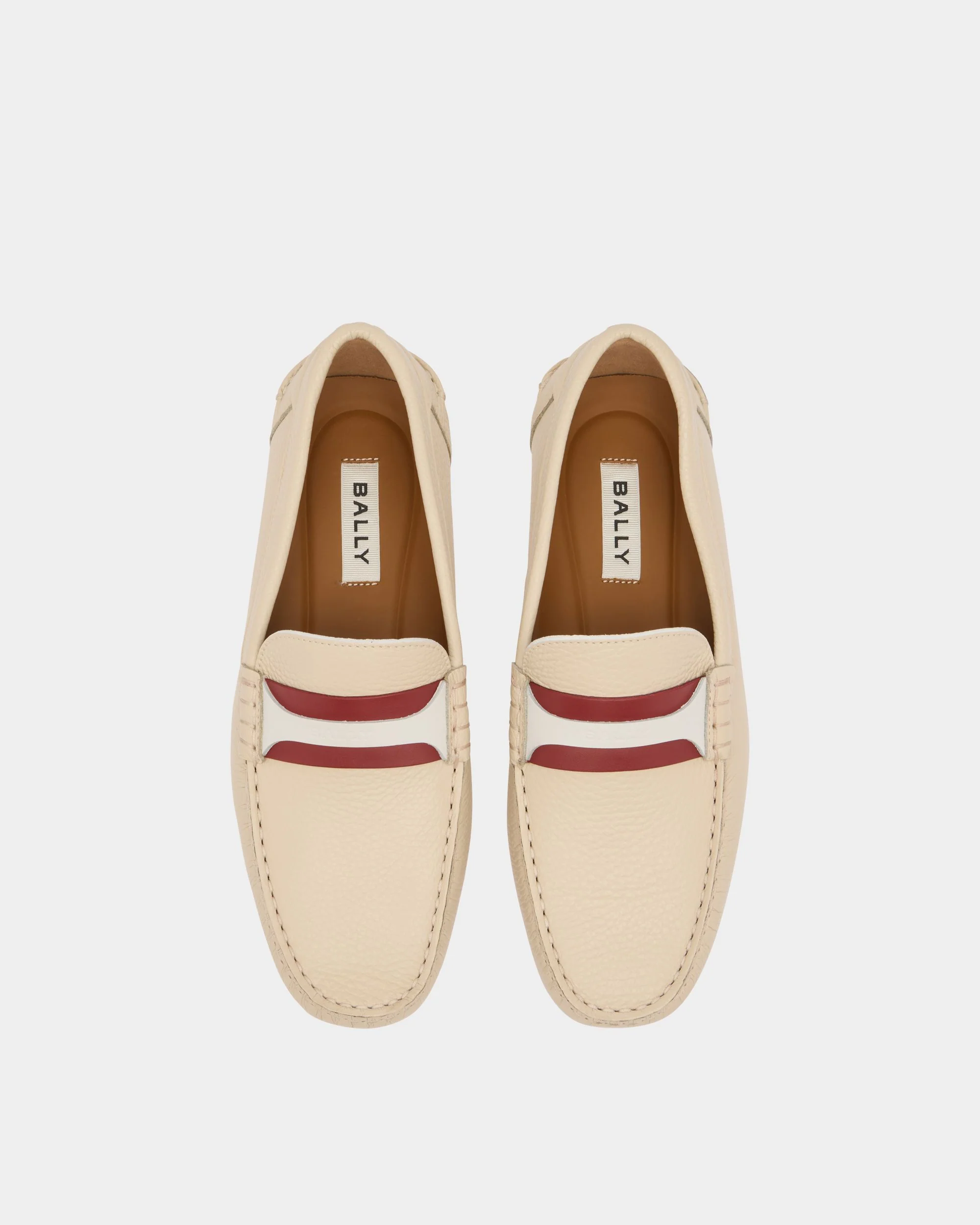 Clay Driver in White Grained Leather - Image 4