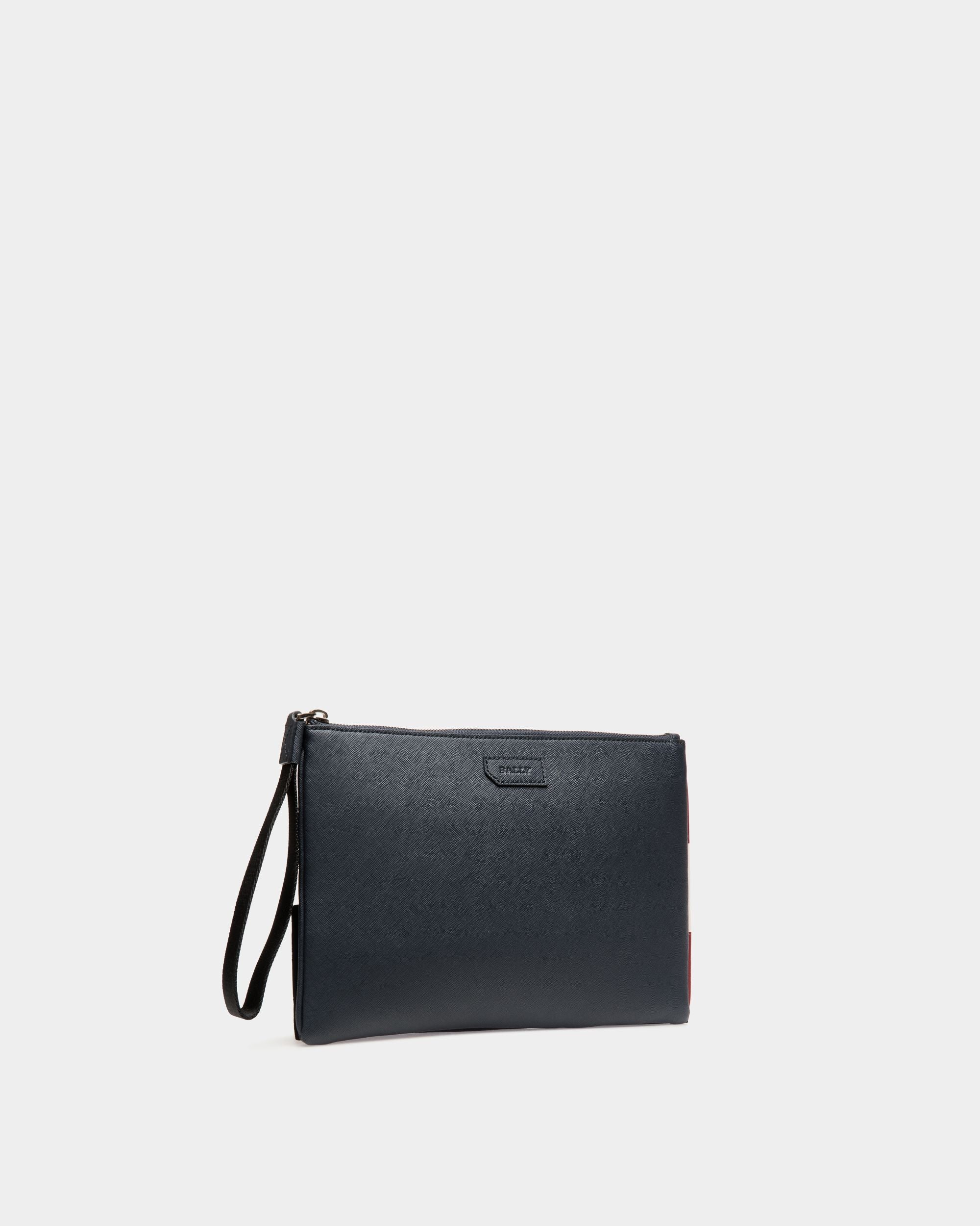 Clutch in Blue Embossed Leather - Image 3