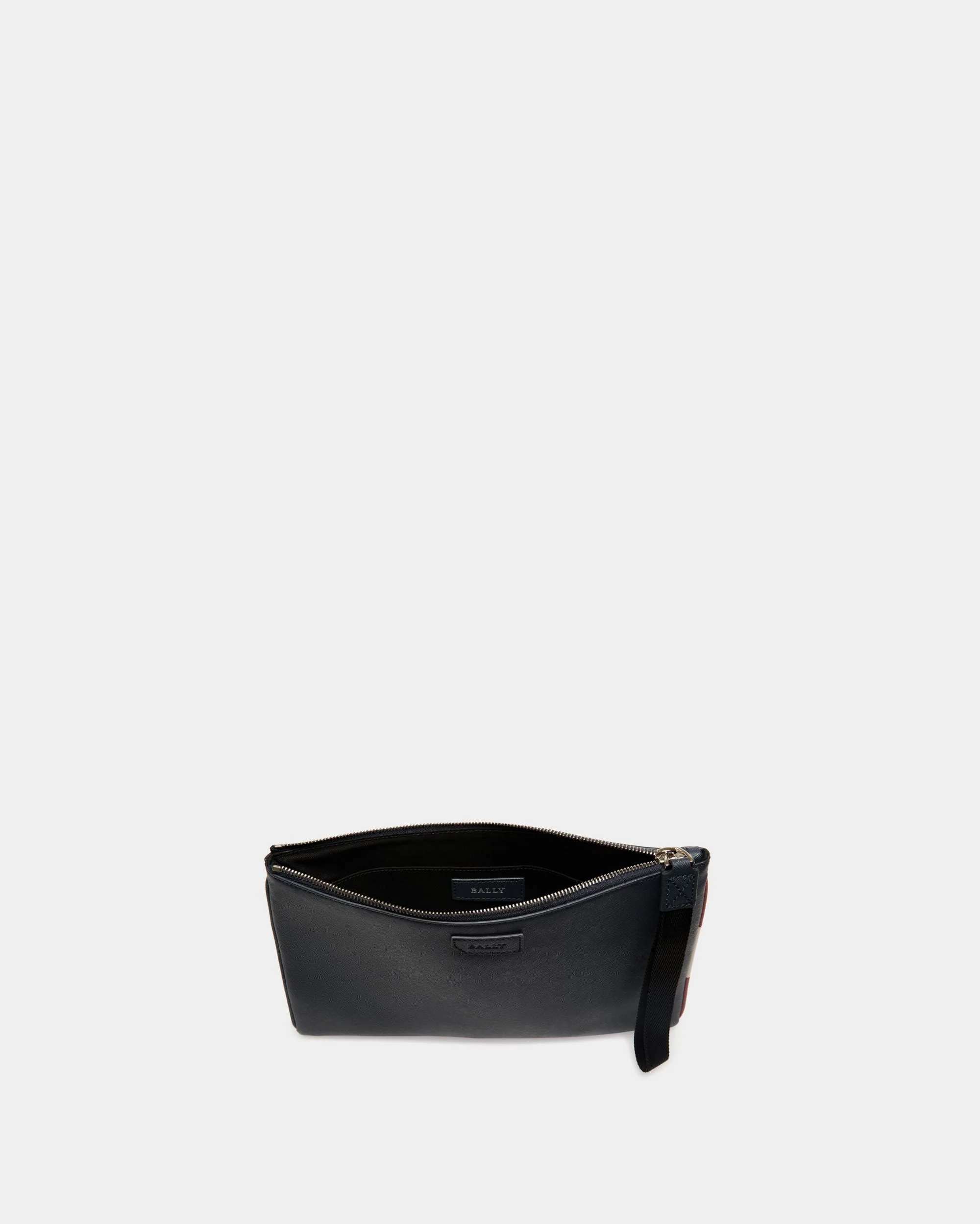 Clutch in Blue Embossed Leather - Image 4
