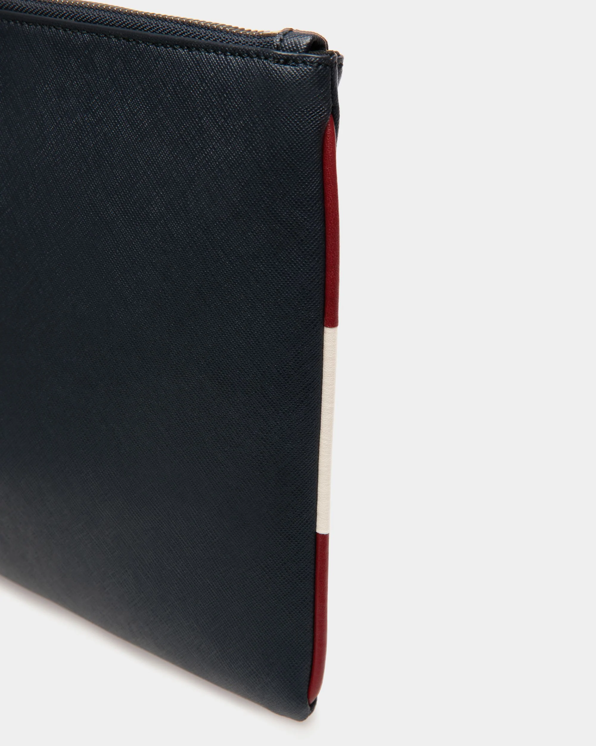 Clutch in Blue Embossed Leather - Image 5