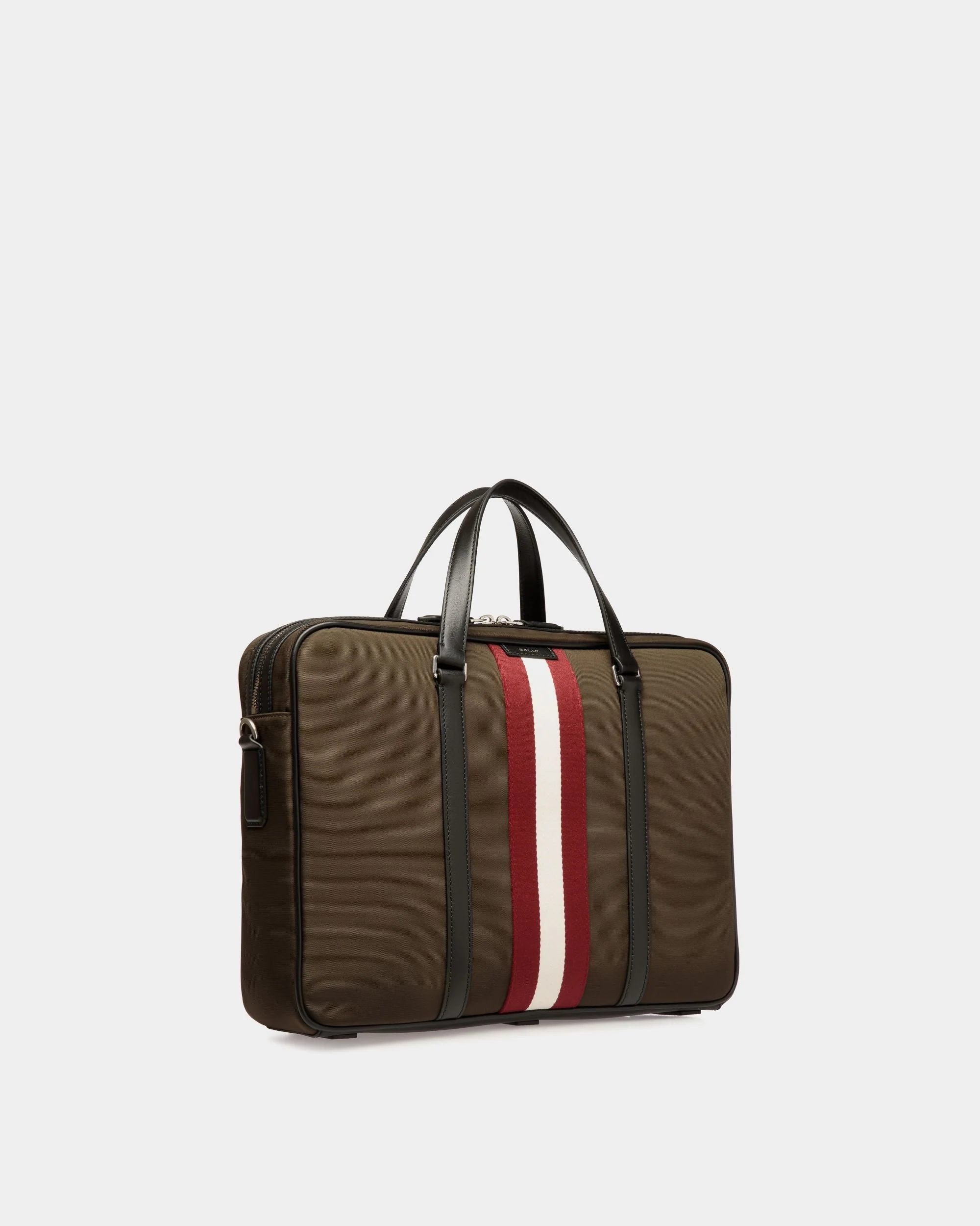 Code Briefcase In Military Green Nylon - Image 3