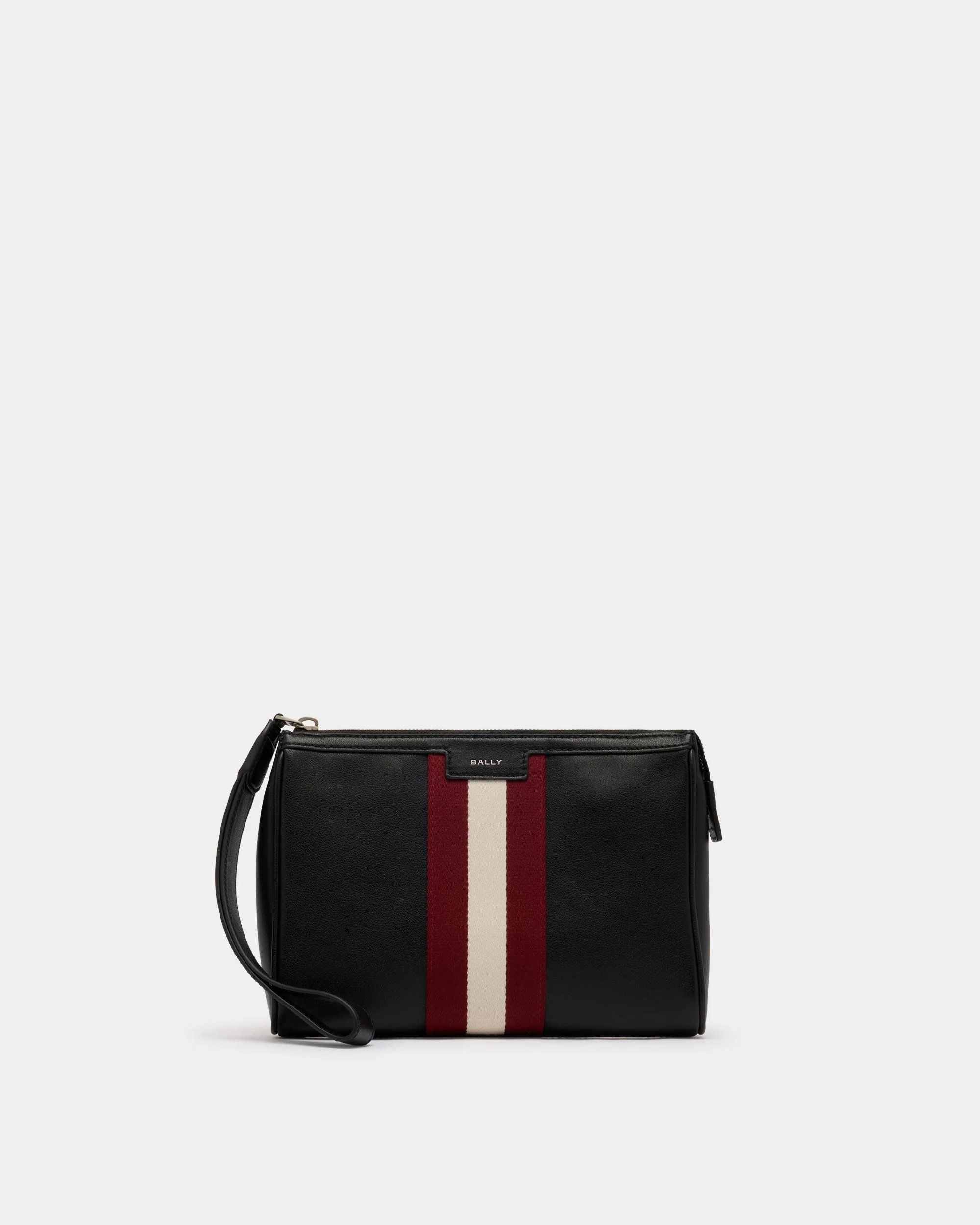Code Clutch in Black Leather