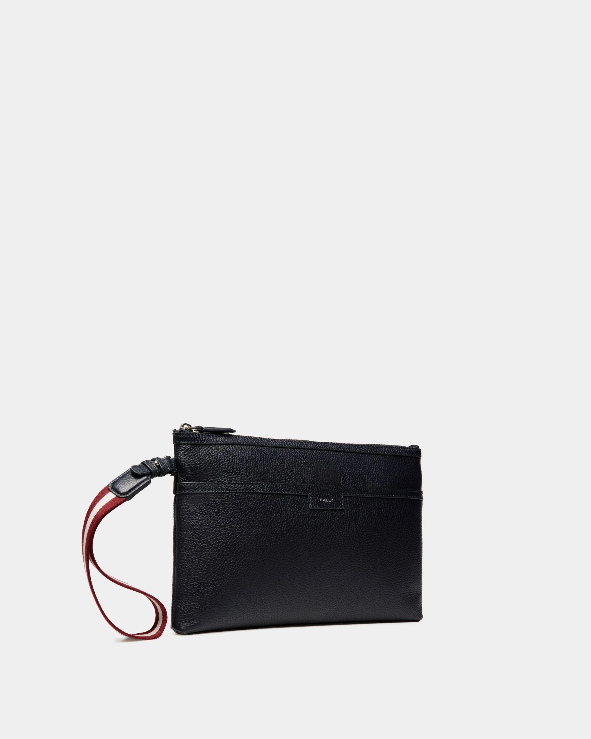 Code Pouch In Navy Blue Leather - Image 3