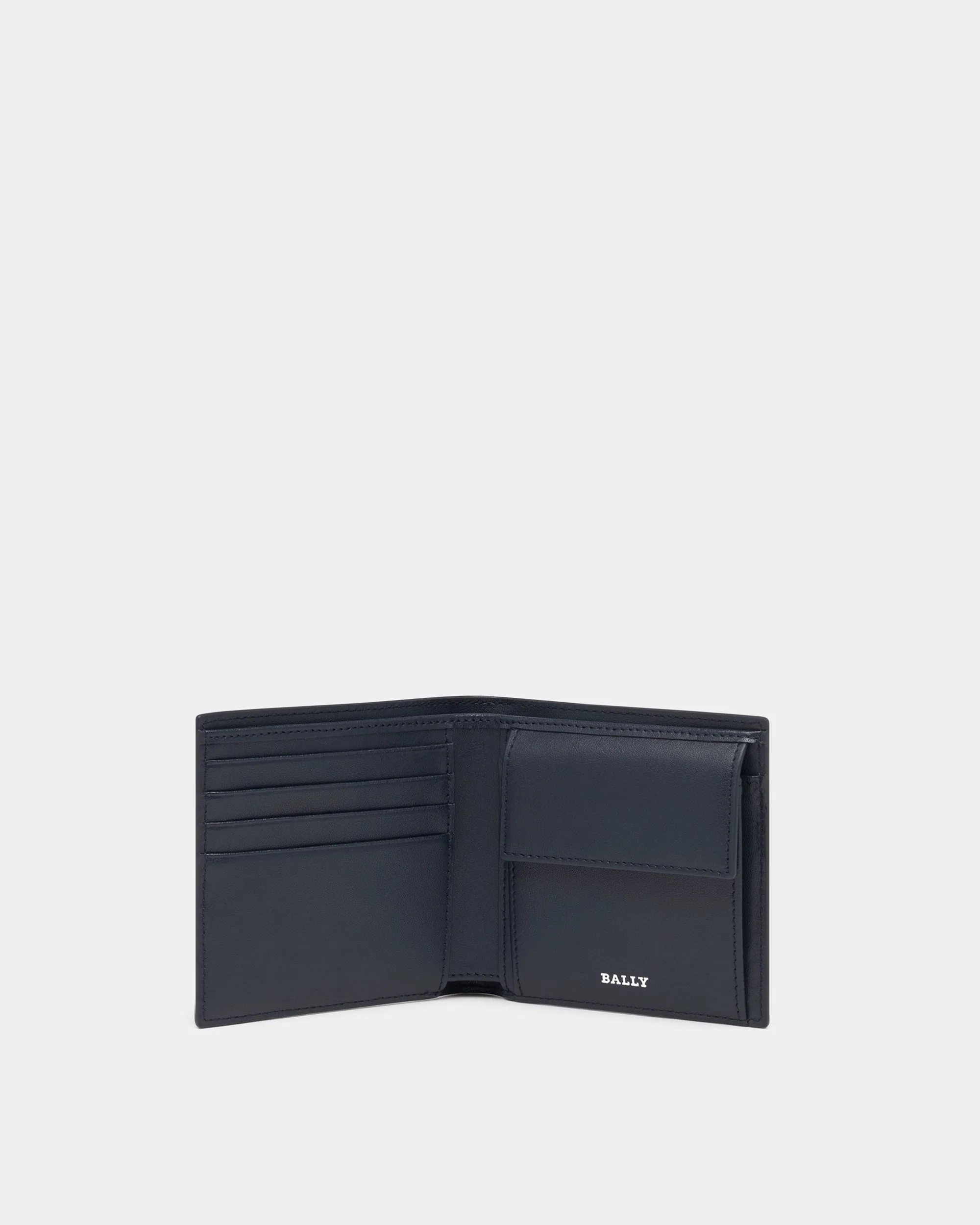 Coin Wallet in Navy Blue Leather With a Bally Ribbon - Image 3