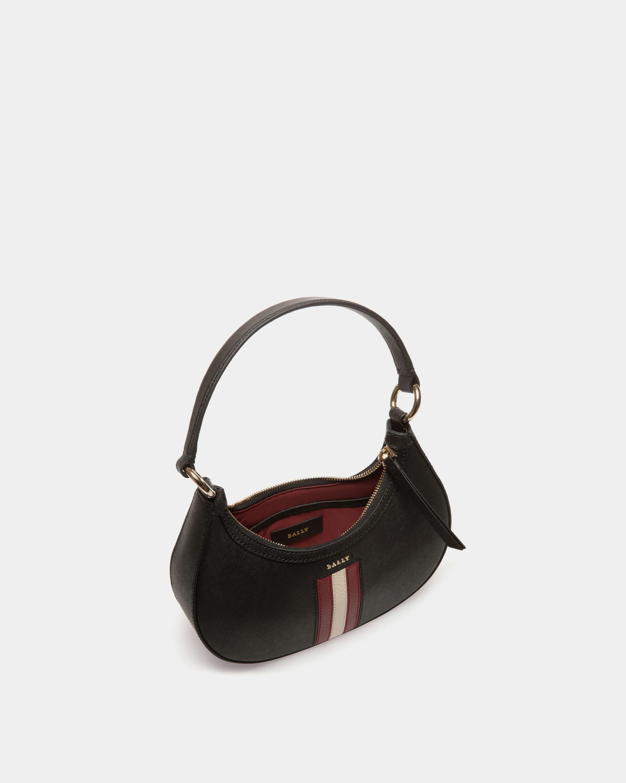 Crossbody Bag in Black Embossed Leather - Image 4