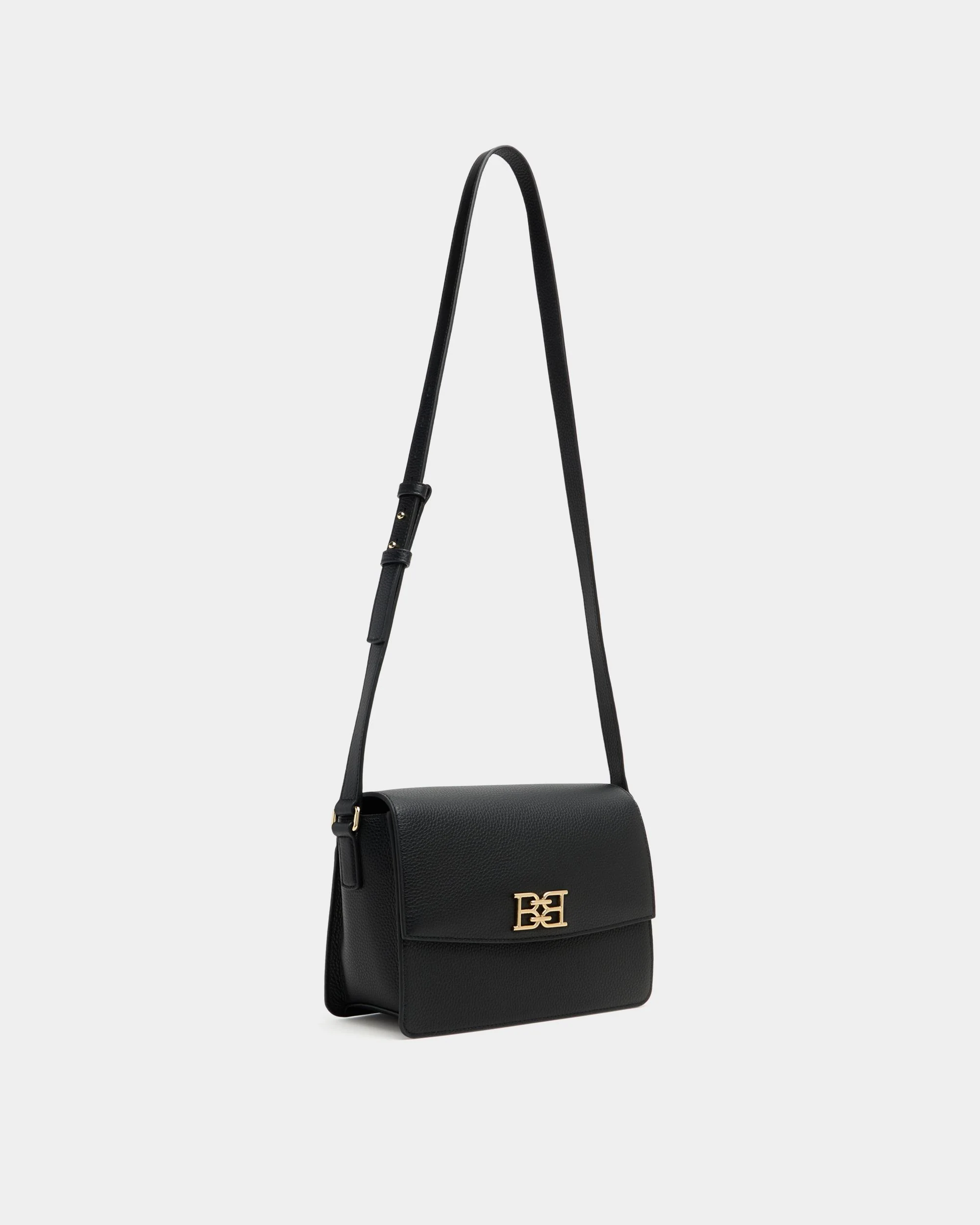 Crossbody Bag in Black Grained Leather - Image 4