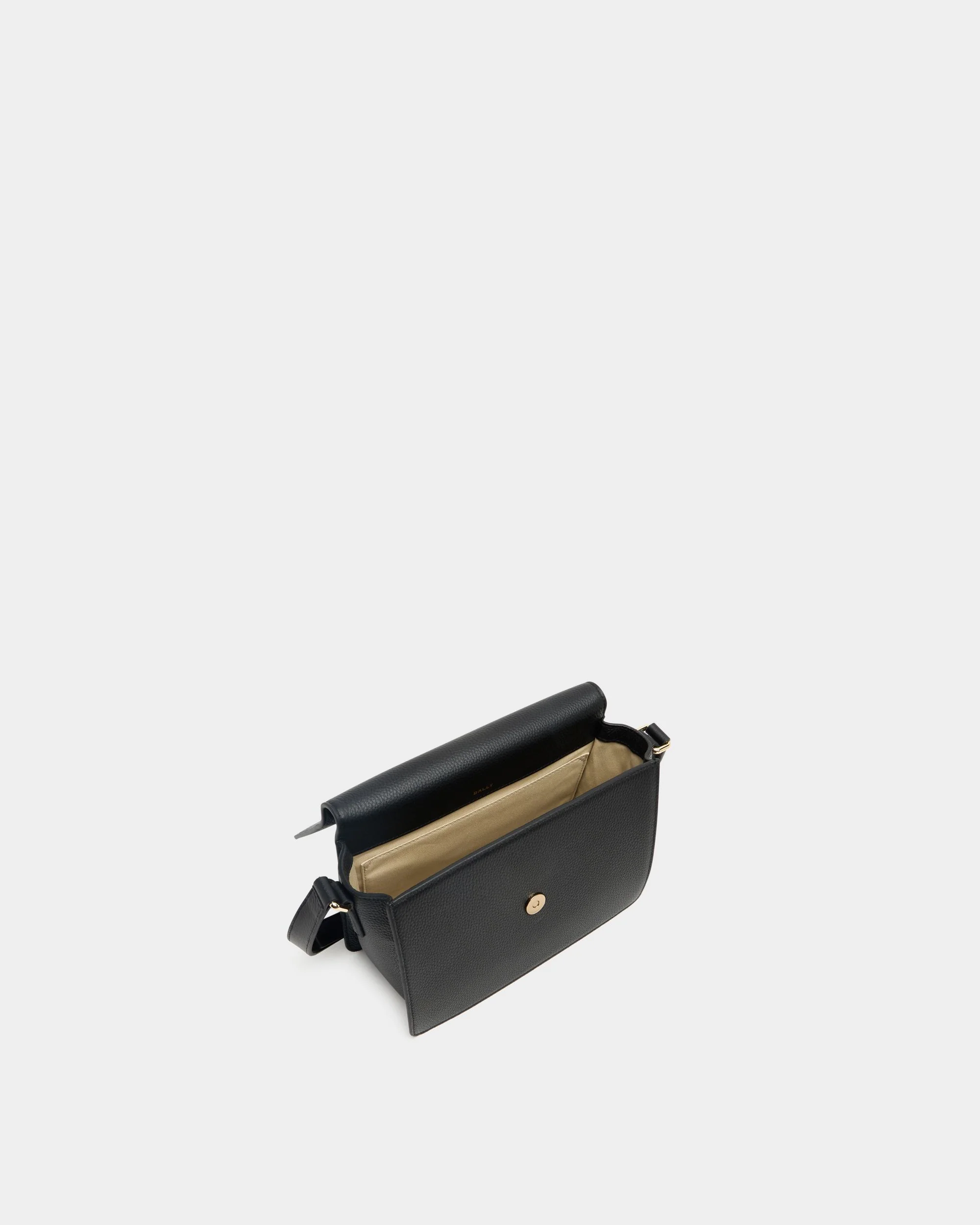 Crossbody Bag in Black Grained Leather - Image 5