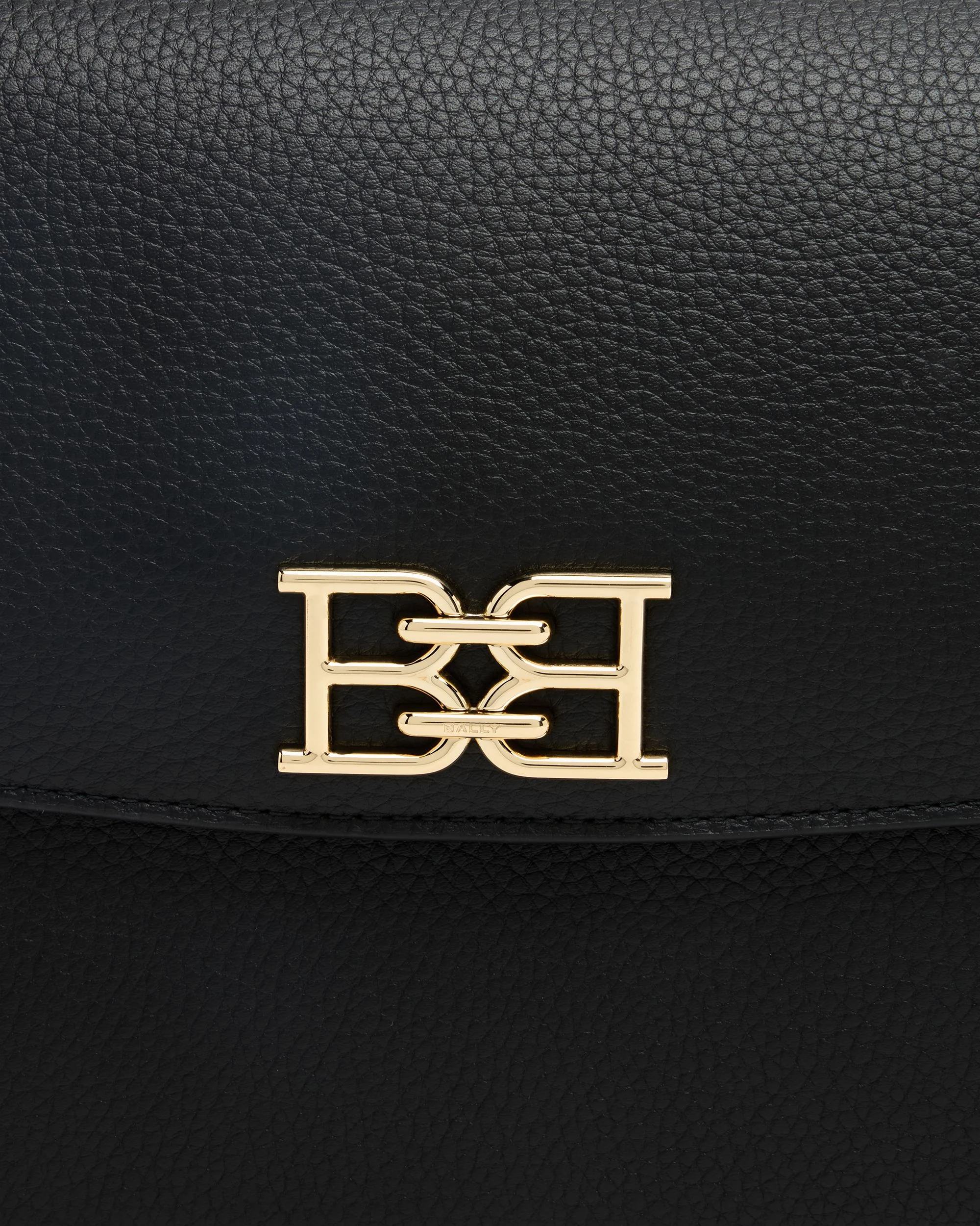 Crossbody Bag in Black Grained Leather - Image 6