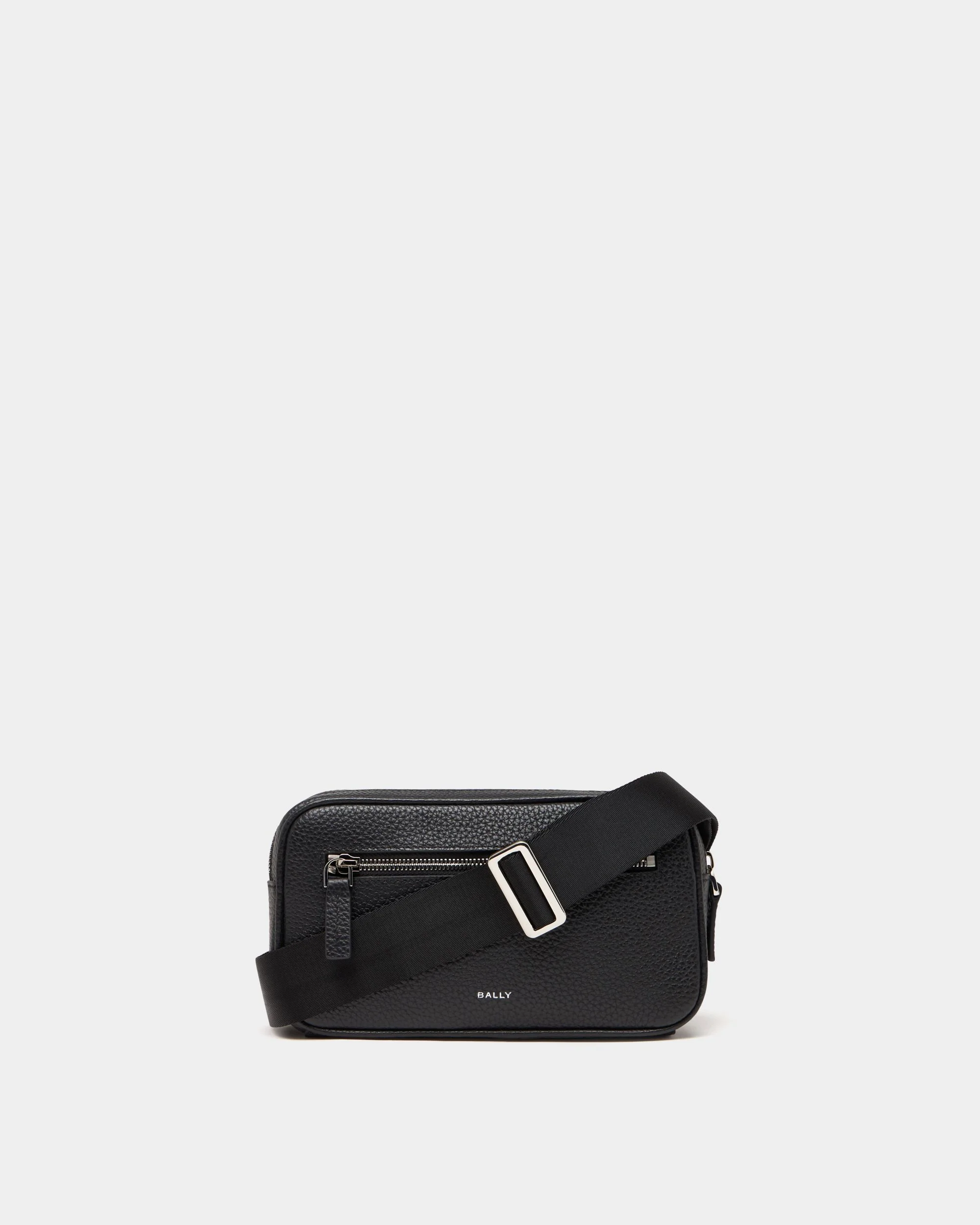 Crossbody Bag In Black Grained Leather