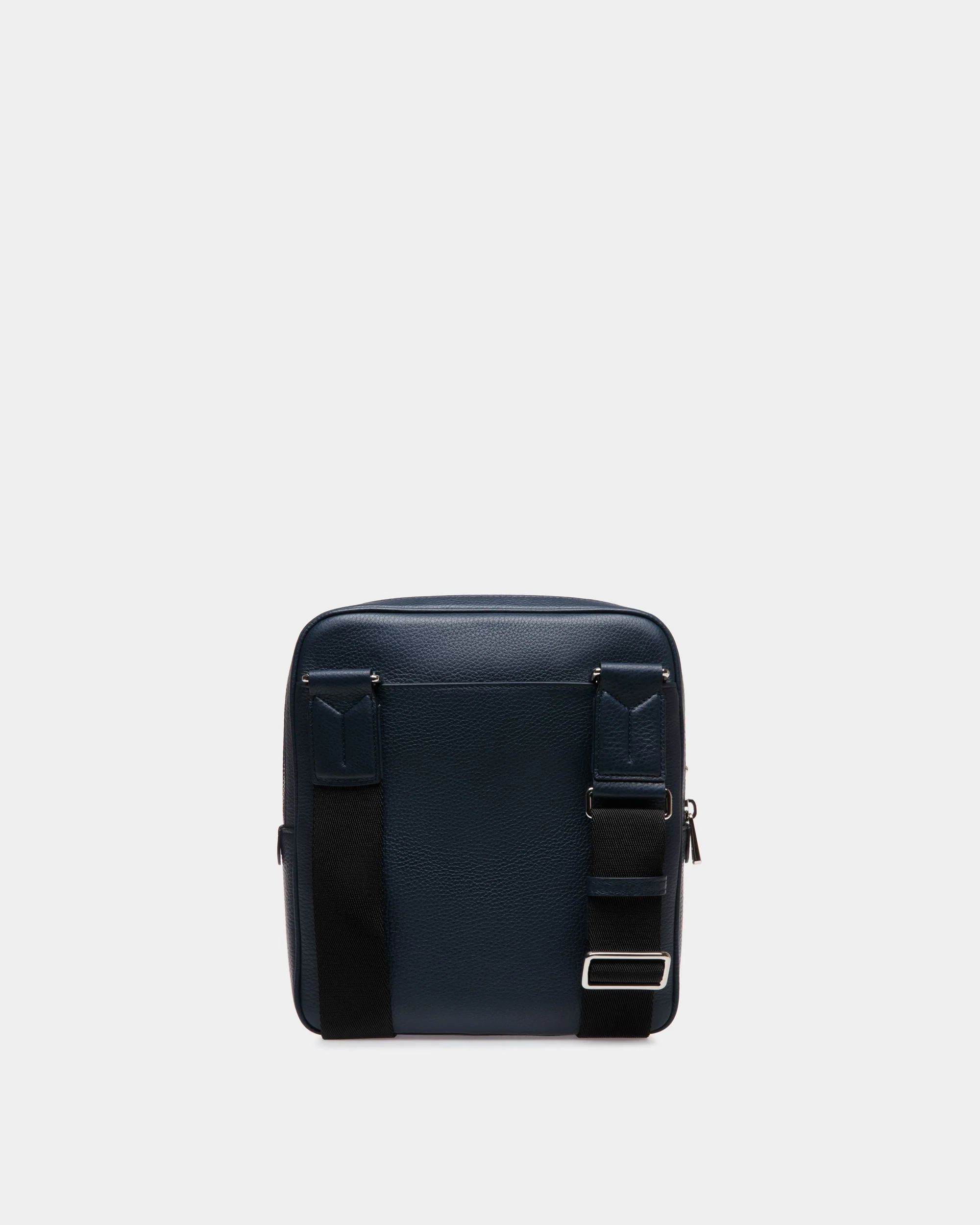 Crossbody Bag in Blue Embossed Leather - Image 2