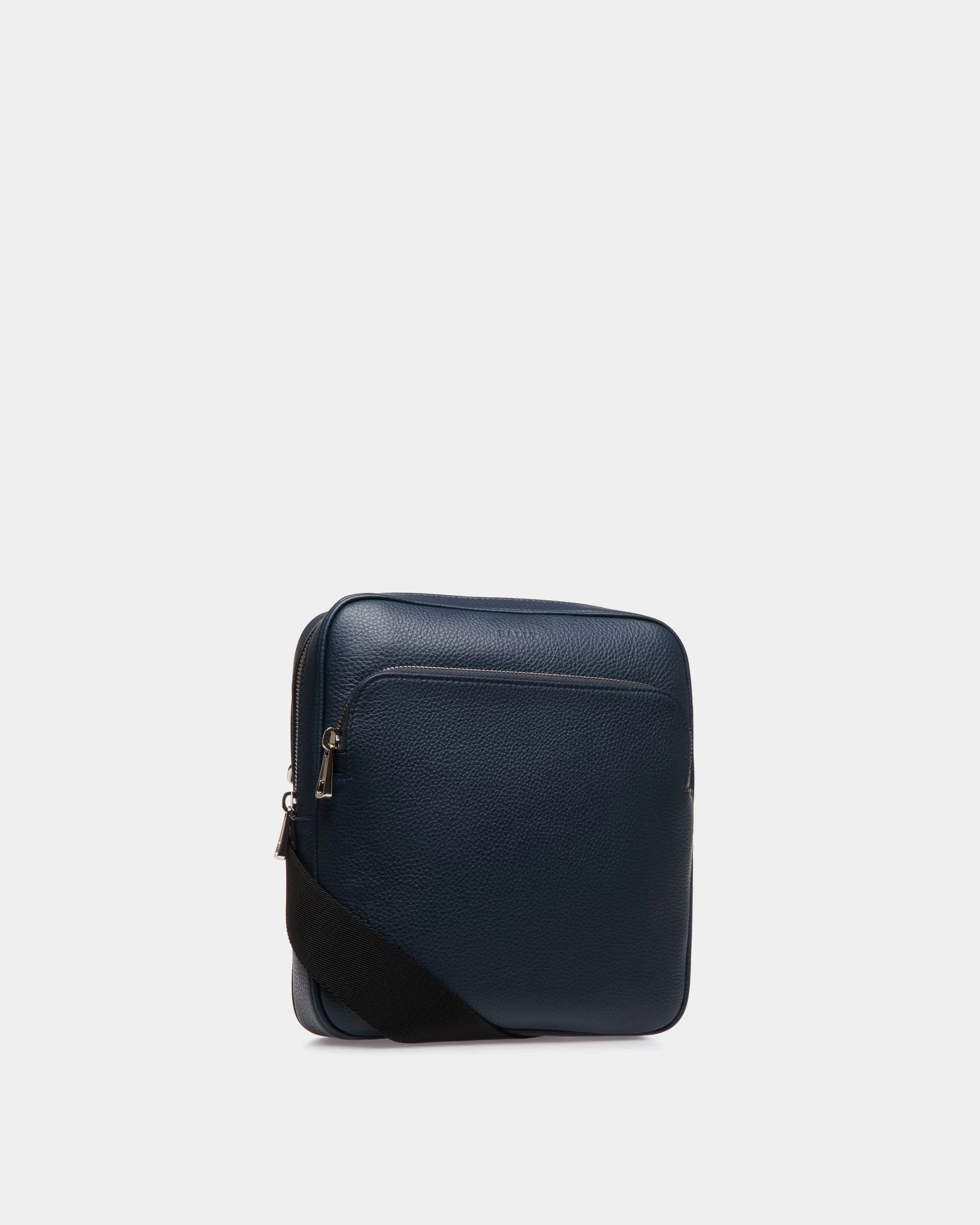 Crossbody Bag in Blue Embossed Leather - Image 3